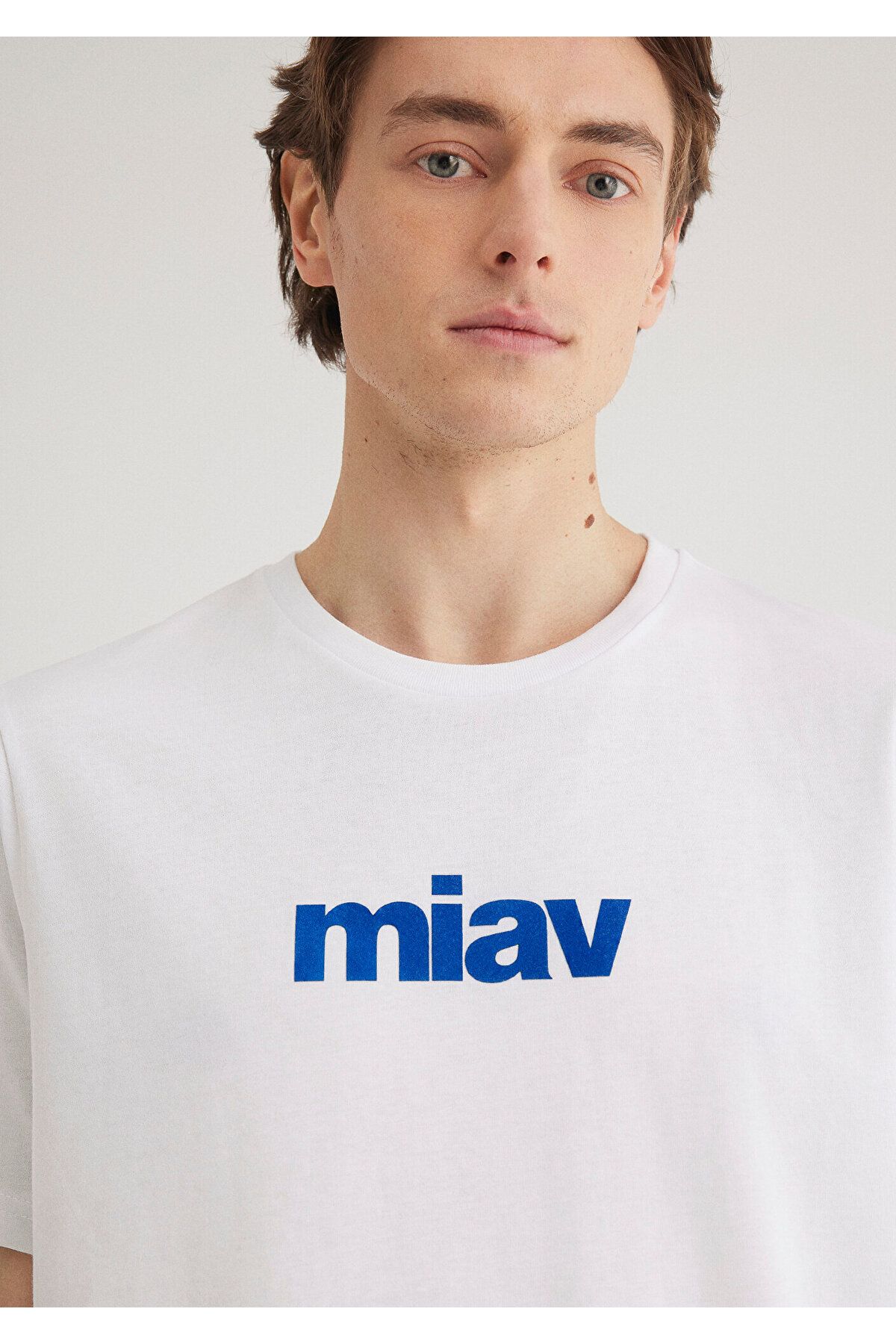 Mavi-Miav εμπριμέ λευκό μπλουζάκι με κανονική εφαρμογή / κανονική κοπή 067153-620 6