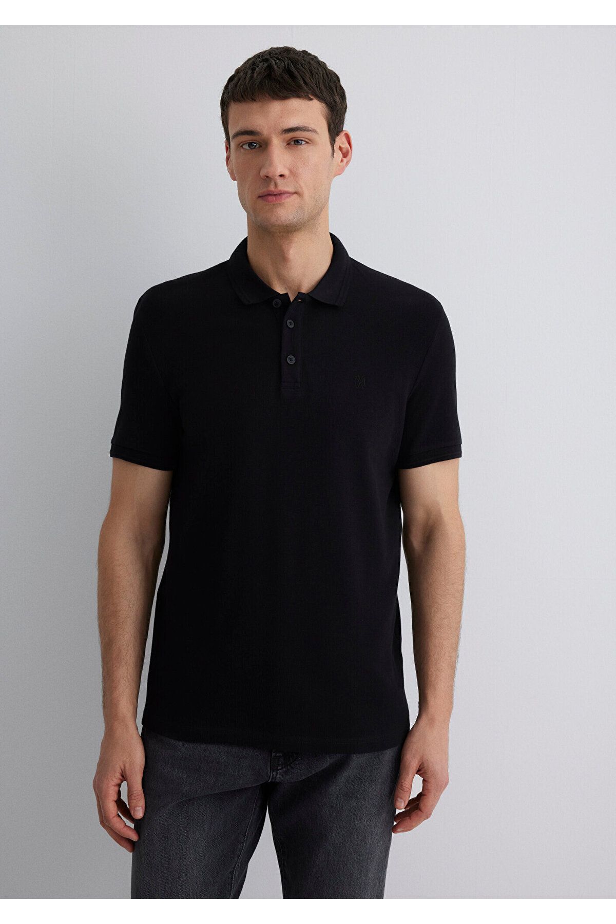 Mavi-Schwarzes Polo-T-Shirt Slim Fit / Schmaler Schnitt 064946-21842 3