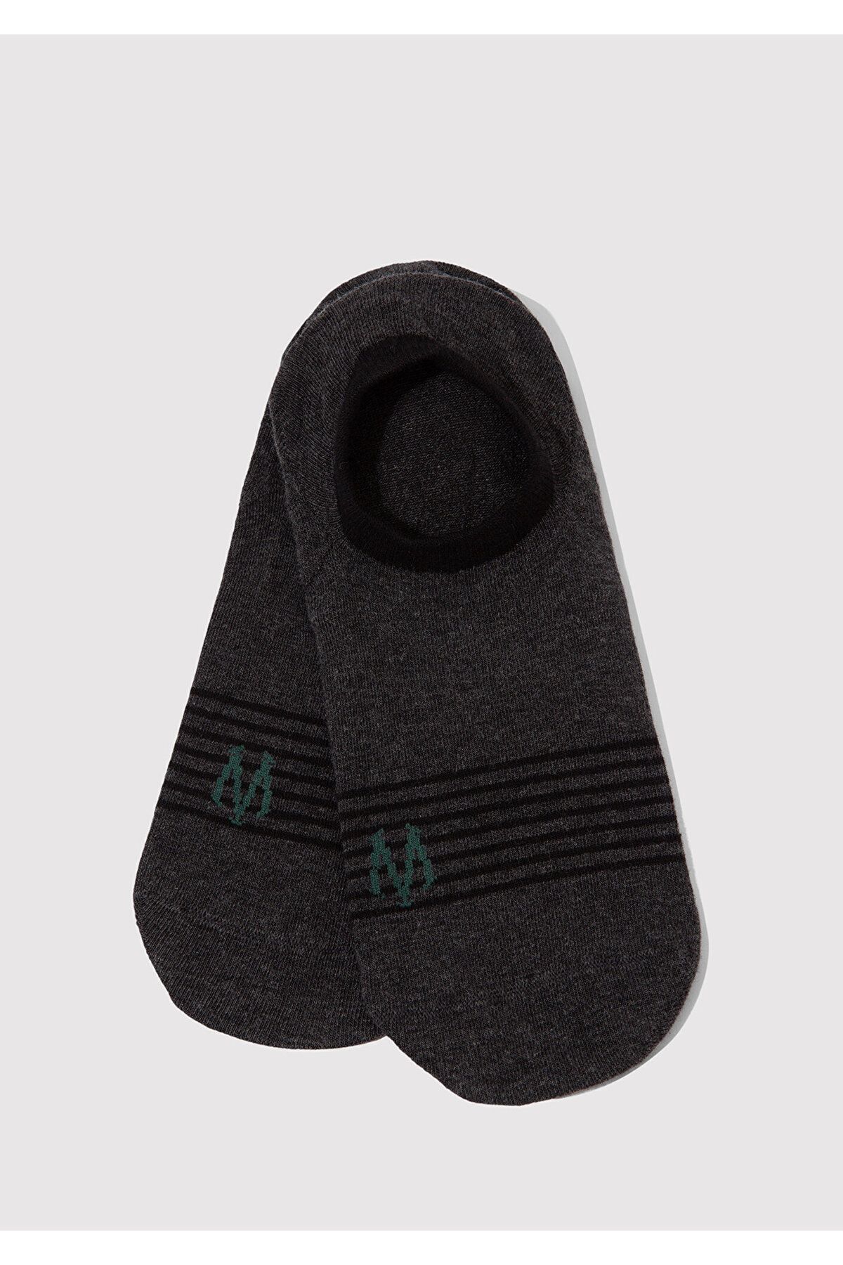 Mavi-Striped Gray Booties Socks 091994-29728 1
