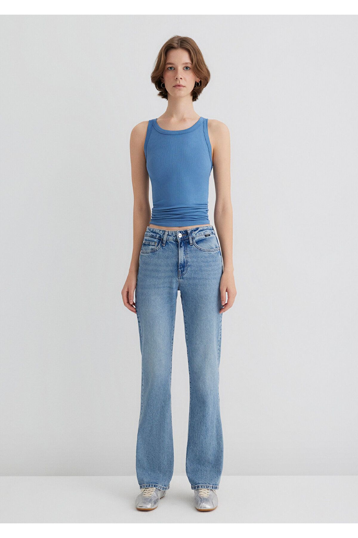 Mavi-Pantaloni Jeans Indigo Si Miav anii 90 4
