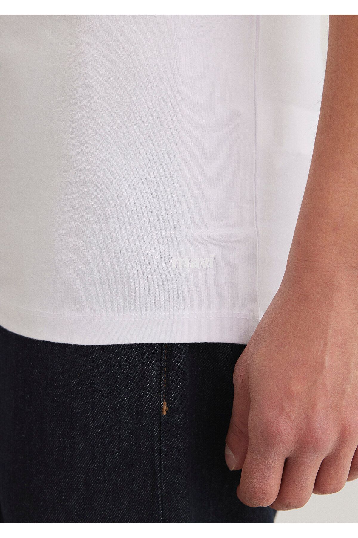 Mavi-Stretch V-λαιμόκοψη Λευκό Basic T-Shirt Εφαρμοσμένο / Εφαρμοσμένο κόψιμο 061748 -620 8