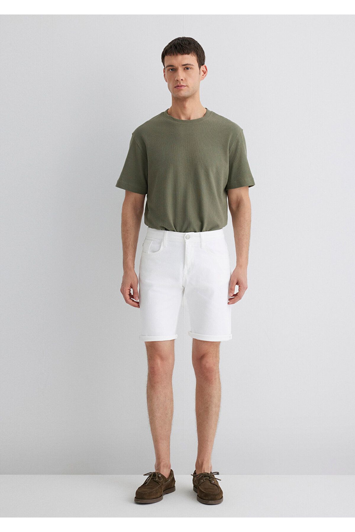 Mavi-Brian White Comfort Jeansshorts 0418423856 5