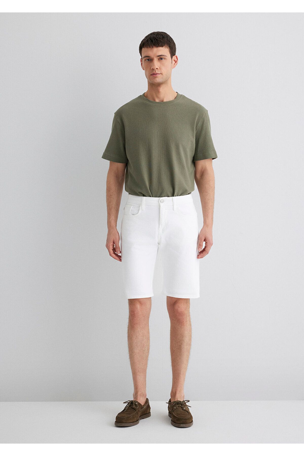 Mavi-Brian White Comfort Jeansshorts 0418423856 4