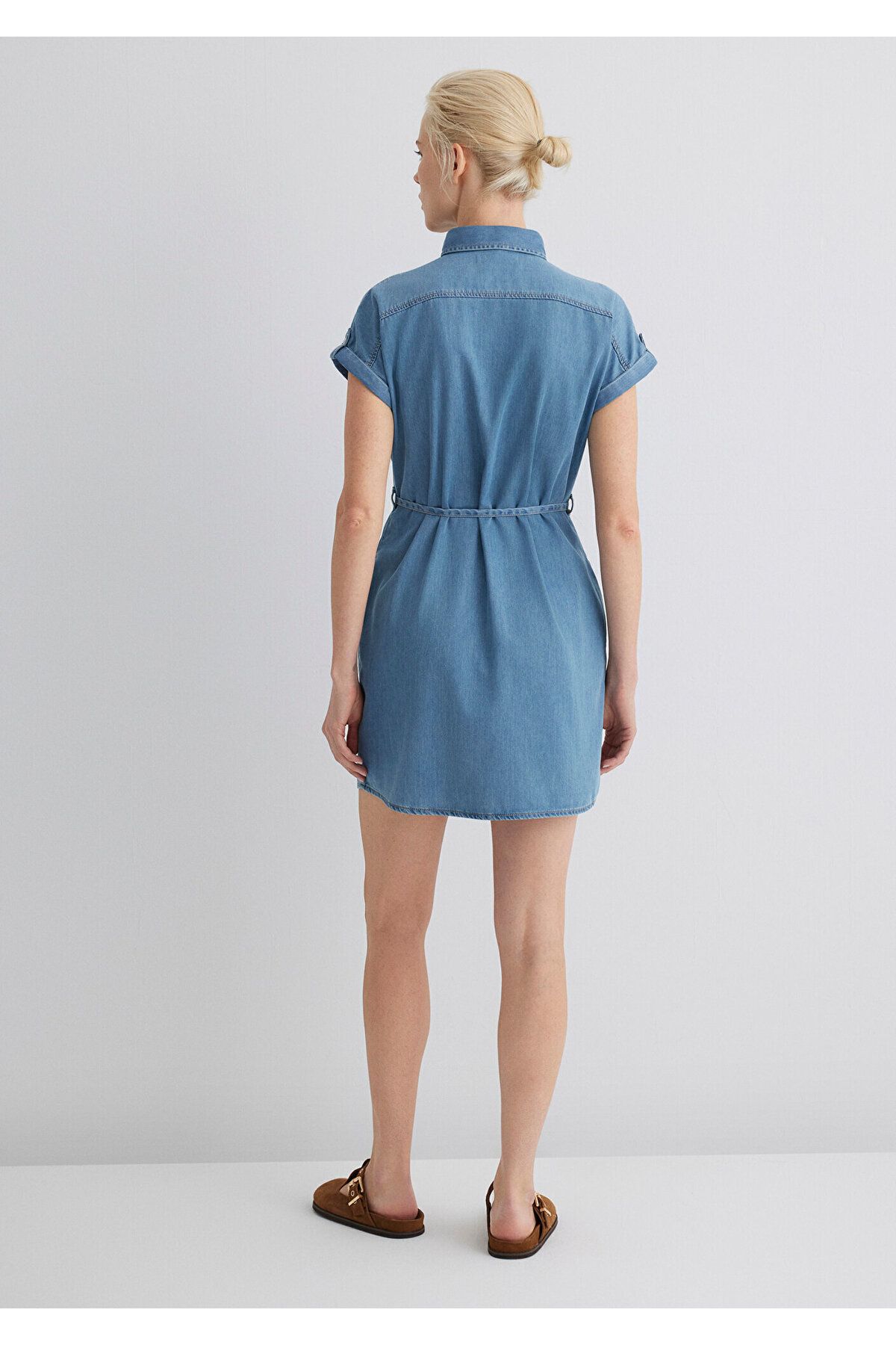 Mavi-Rochie de jeans deschisă clasică Barbara Gold 130548 -26176 6