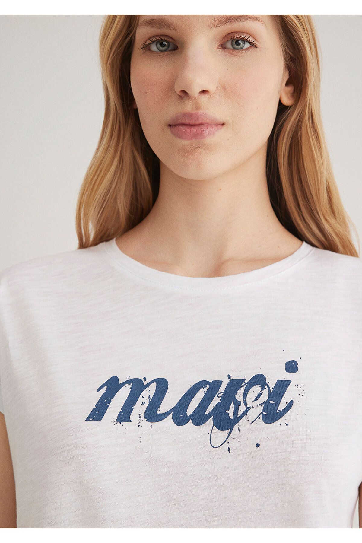 Mavi-Emblémával nyomtatott fehér póló Slim Fit / Slim Fit 166422-620 7
