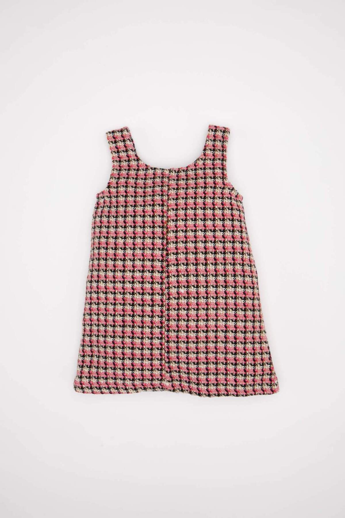 DeFacto-Baby Girl Buttoned Patterned Tweed Jumpsuit with Pockets D5637A524Wn 4
