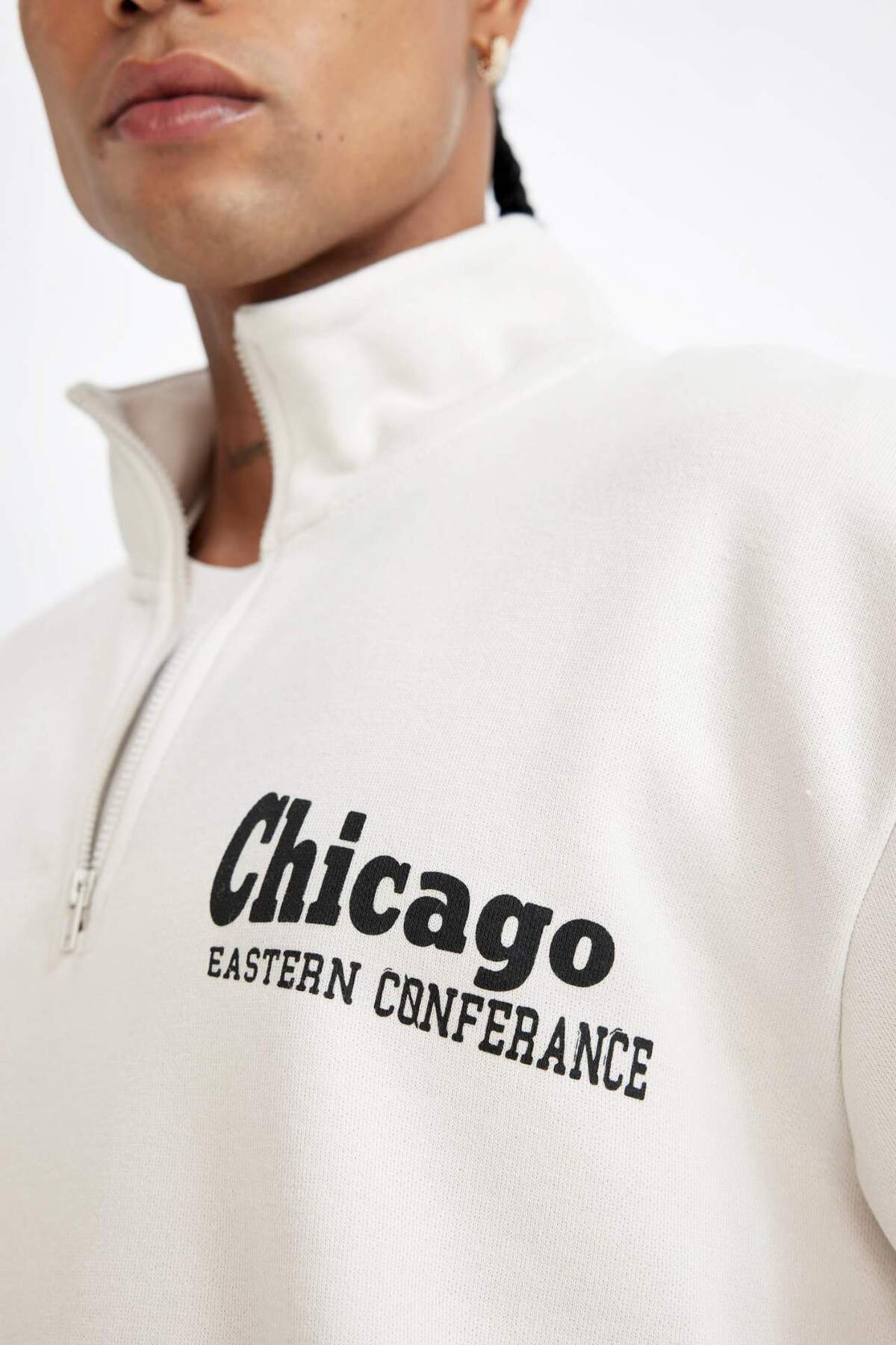 DeFacto-Mikina Nba Chicago Bulls Oversize Stand Collar Zip-Up - C9270Ax24Au 6
