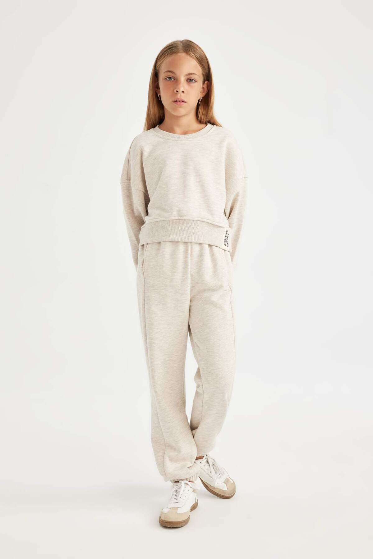 Defacto Kız Çocuk 2'li Takım Basic Düz Sweatshirt Jogger Eşofman
