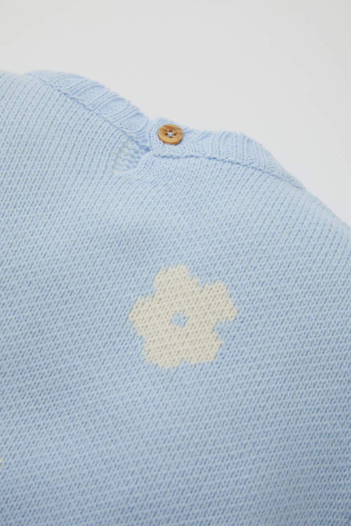 DeFacto-Pulover pentru fetiță, albastru, cu gâtul rotund, tricotaj floral C8309A524WN 2