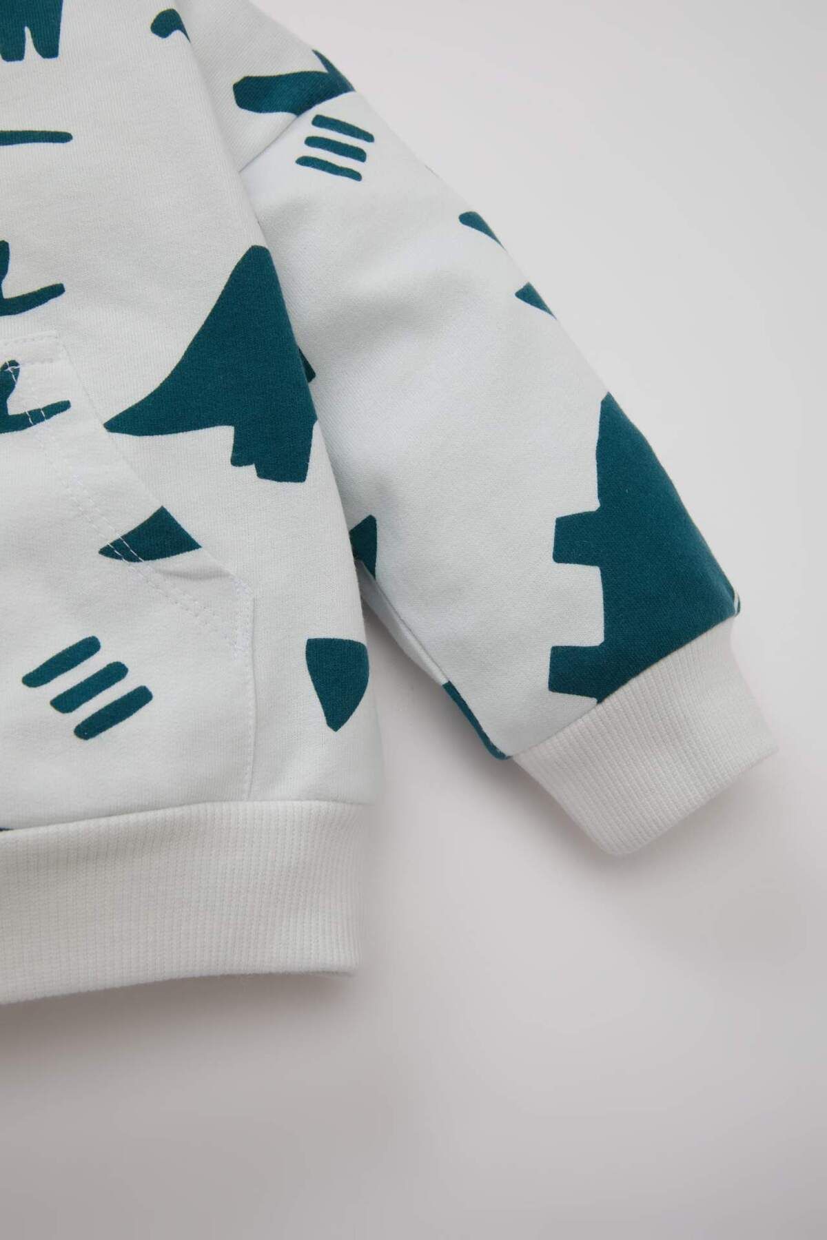 DeFacto-Baby Boy 2-Piece Set Dinosaur Patterned Sweatshirt Elastic Waist Jogger Sweatpants D2927A524Wn 4