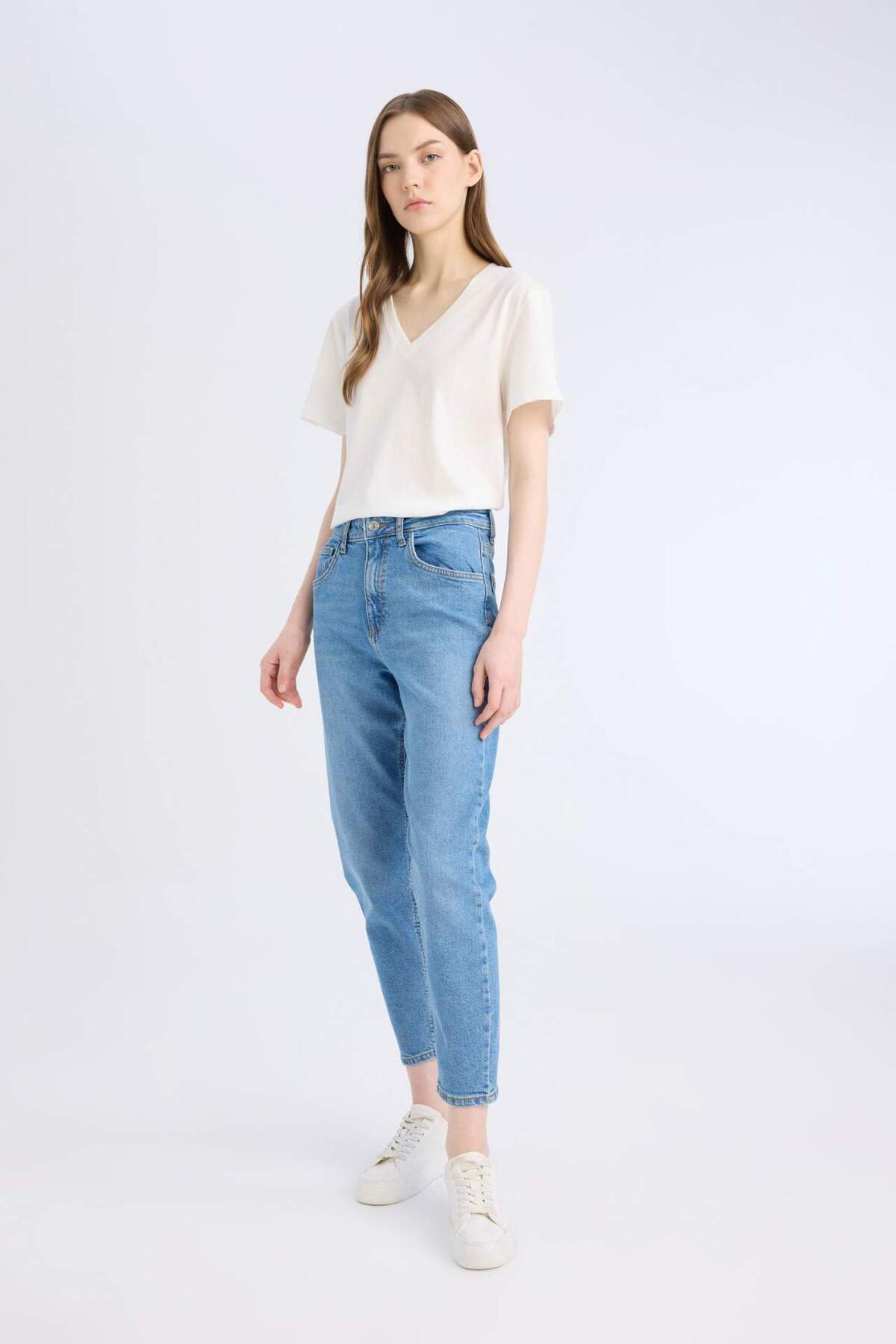 Lina Comfort Mom Yüksek Bel Bilek Boy Jean Yıkamalı Pantolon C7613ax24au