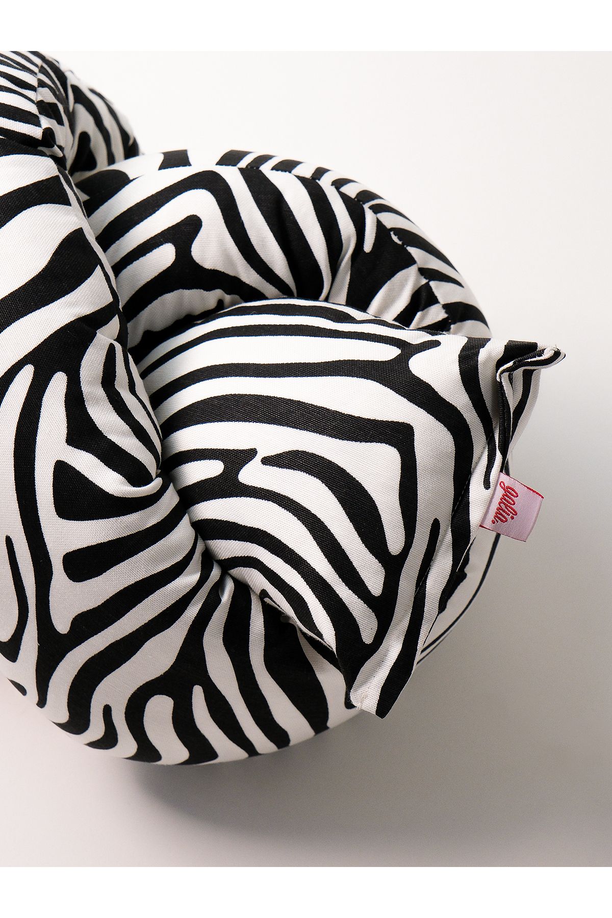 Galia Tasarım-Candy - Zebra Pattern Black and White Multi-Purpose U-Shaped Sausage Pillow 4
