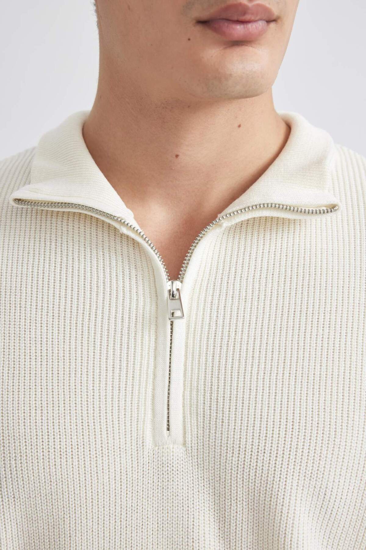 DeFacto-Loose Fit Turtleneck Thessaloniki Fabric Sweater B9706Ax24Au 5