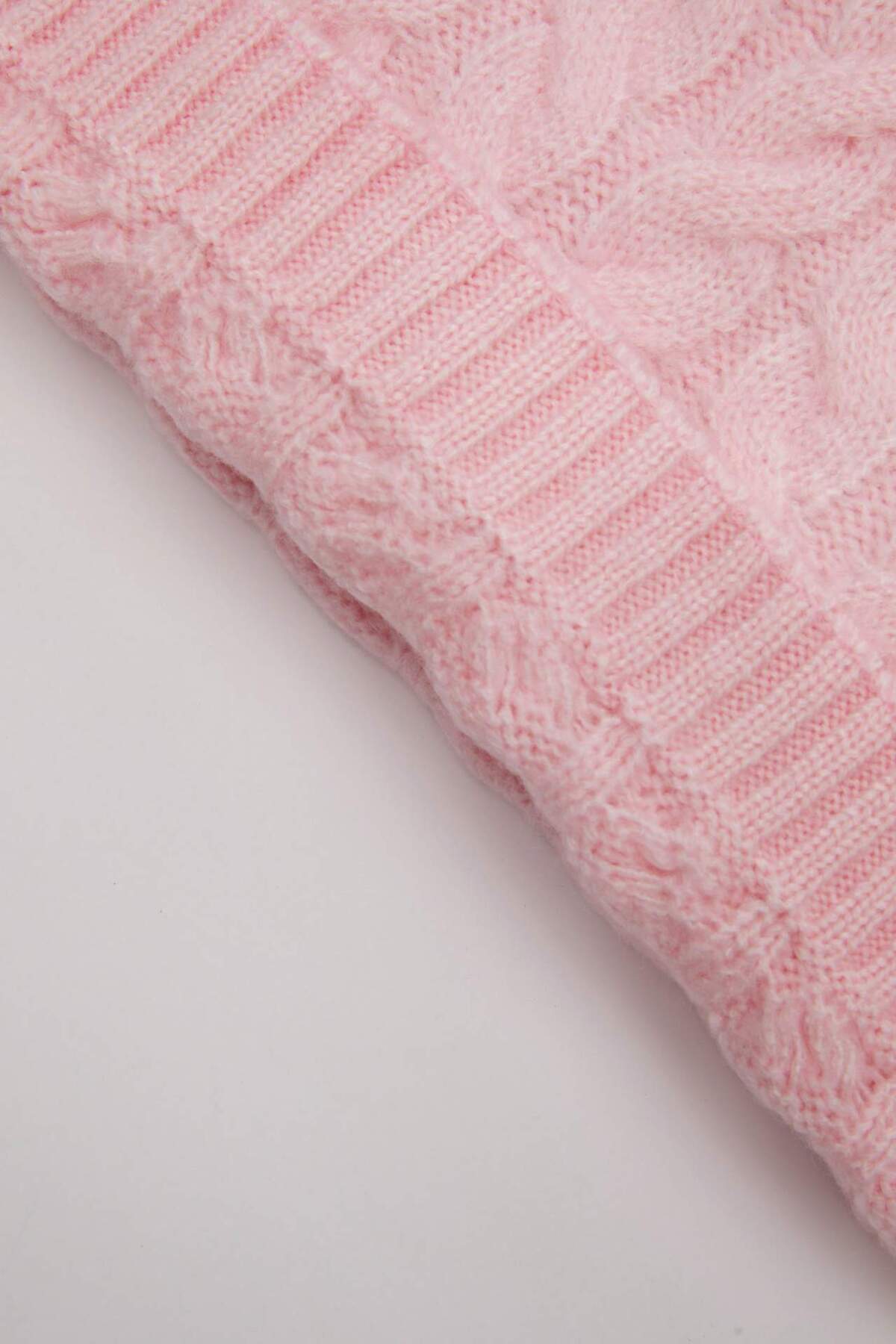 Defacto Kız Bebek Mavi Bisiklet Yaka Örgü Desenli Triko Kazak D0354A524AU fotoğrafı 3 (önizleme)