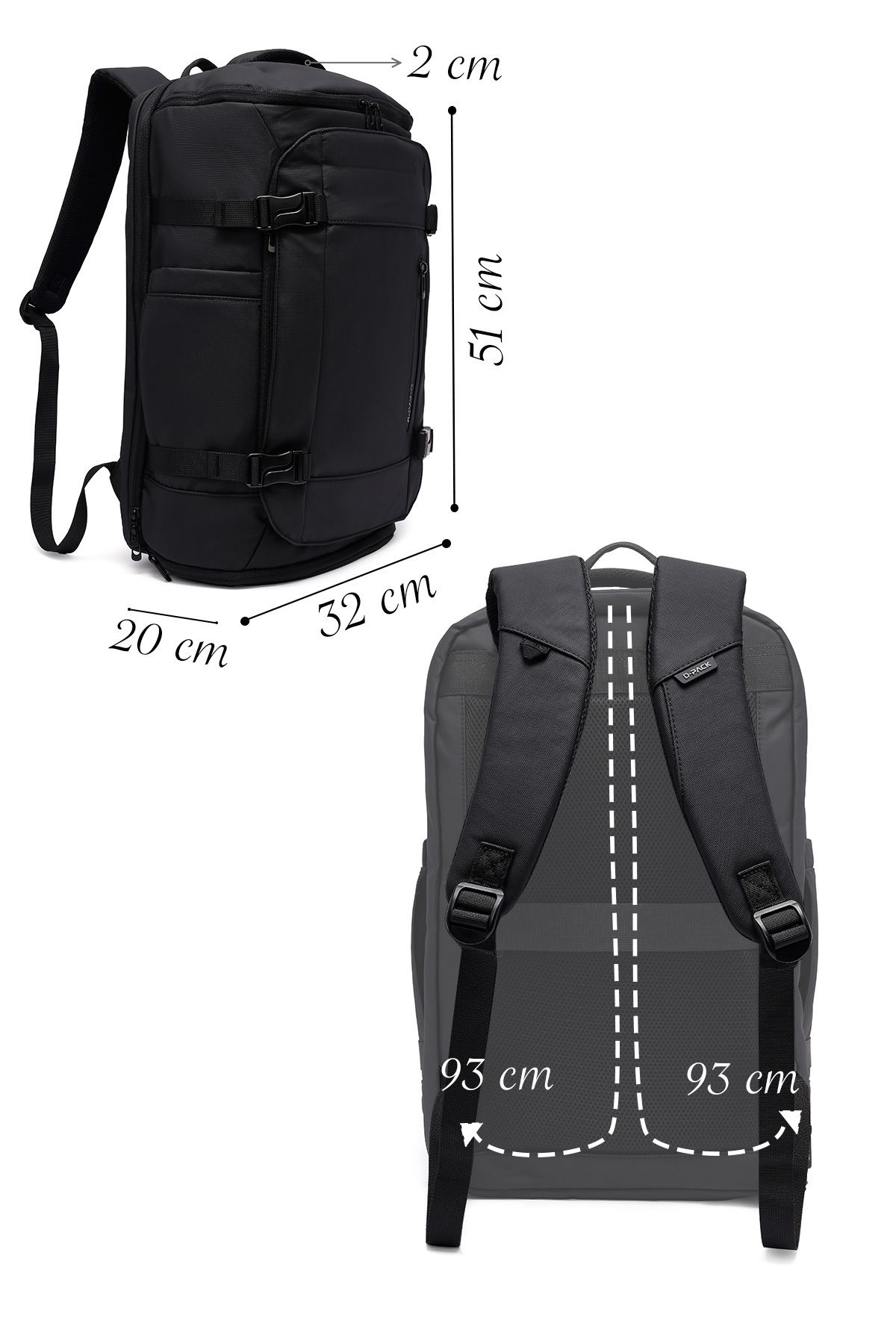 Derimod-D-Pack Men's Black Fabric Backpack 25Sbd30236F 2