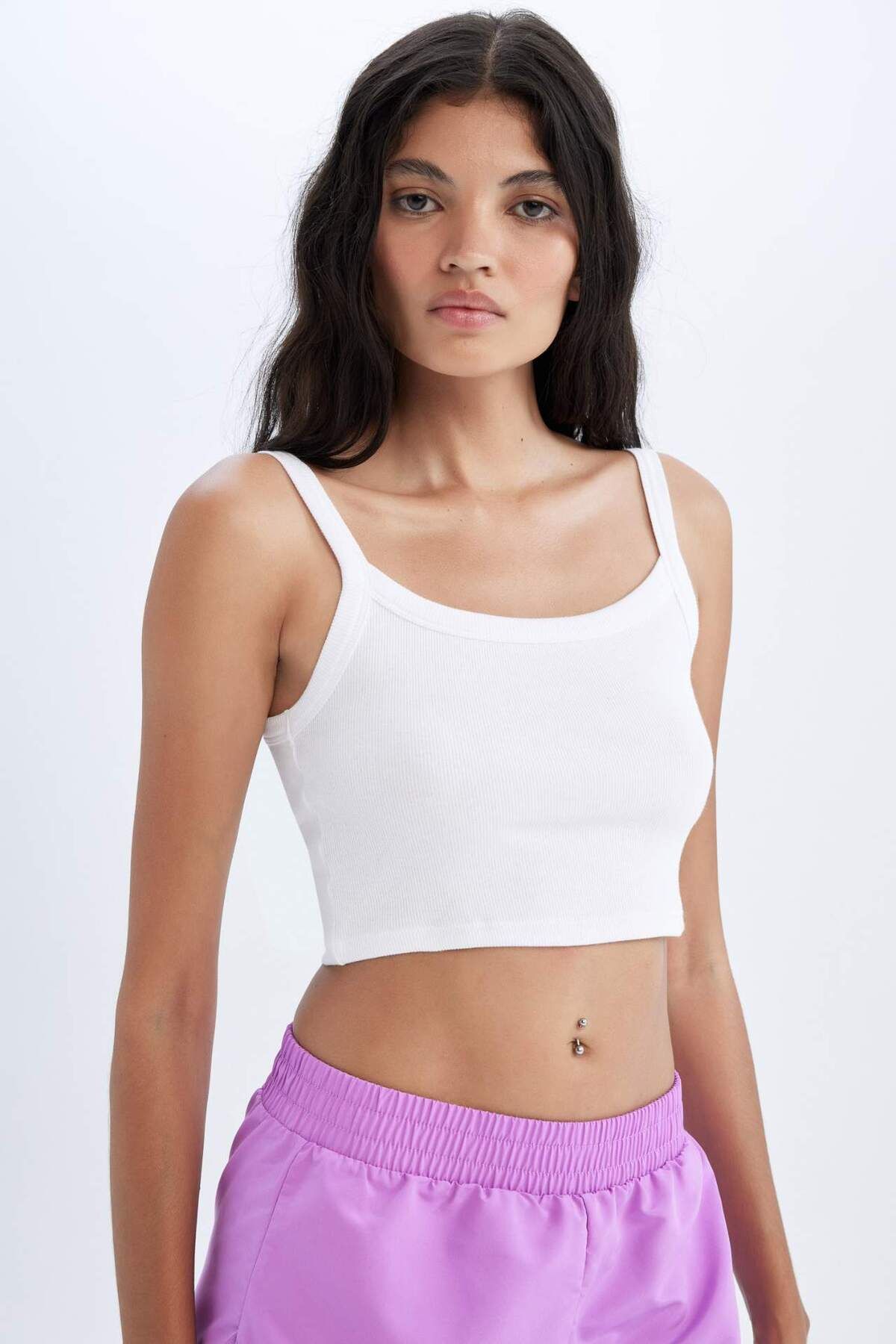 DeFacto-Μπλουζάκι με ραβδώσεις Regular Fit-Fall in Love B3025AX24SM 4