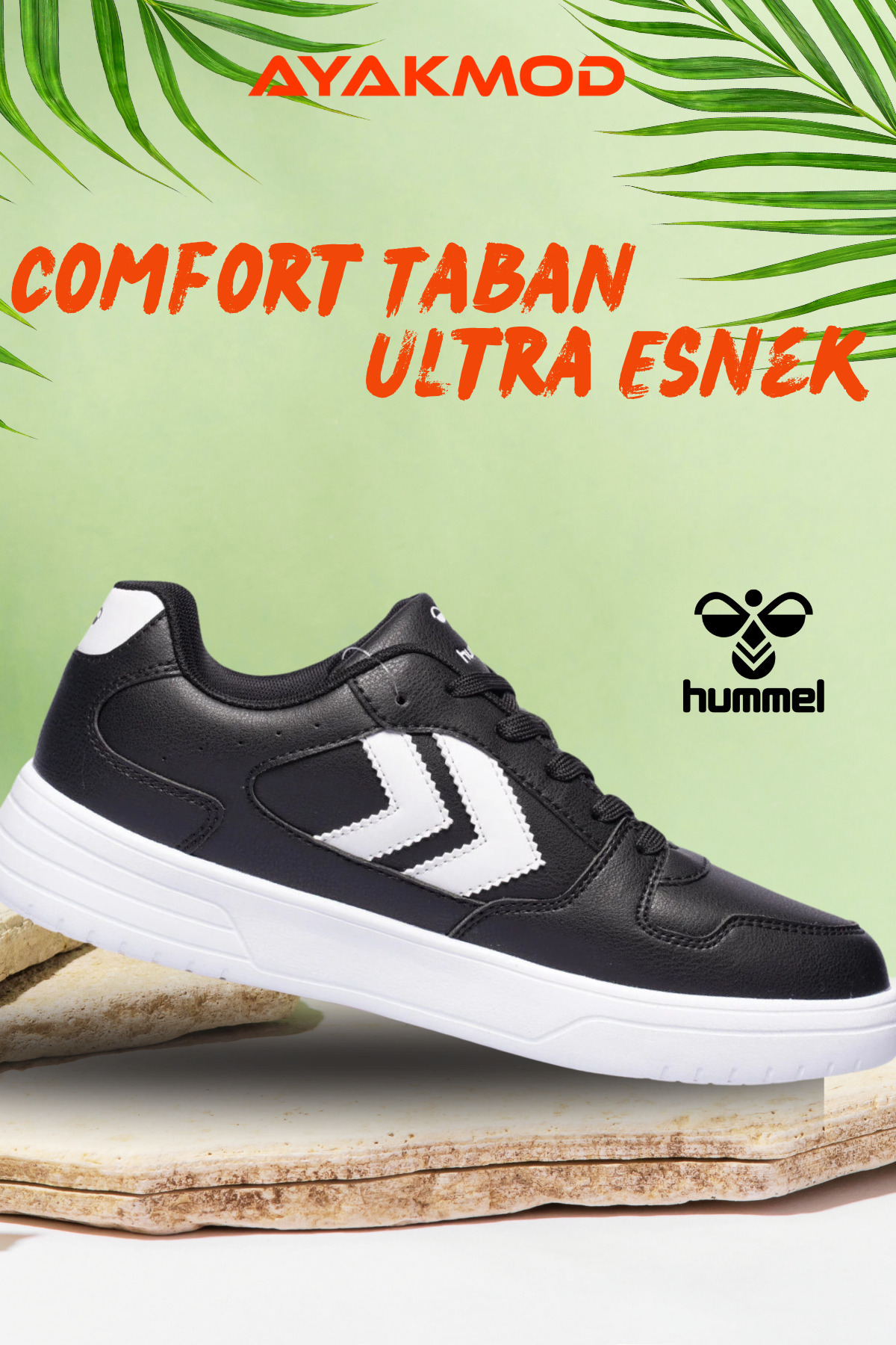 کفش ورزشی مشکی بنددار یونیسکس مدل ۹۰۰۷۲۵ Hml Kayno هامل کفش اسنیکر hummel