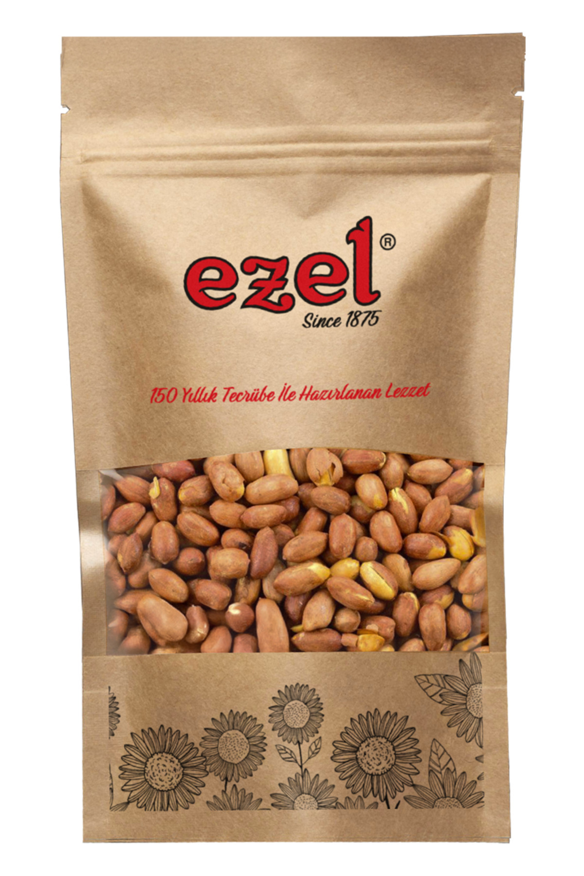 EZEL Kuruyemiş Kavrulmuş Duble Tuzsuz Yer Fıstığı 750gr - Zipli Ambalaj