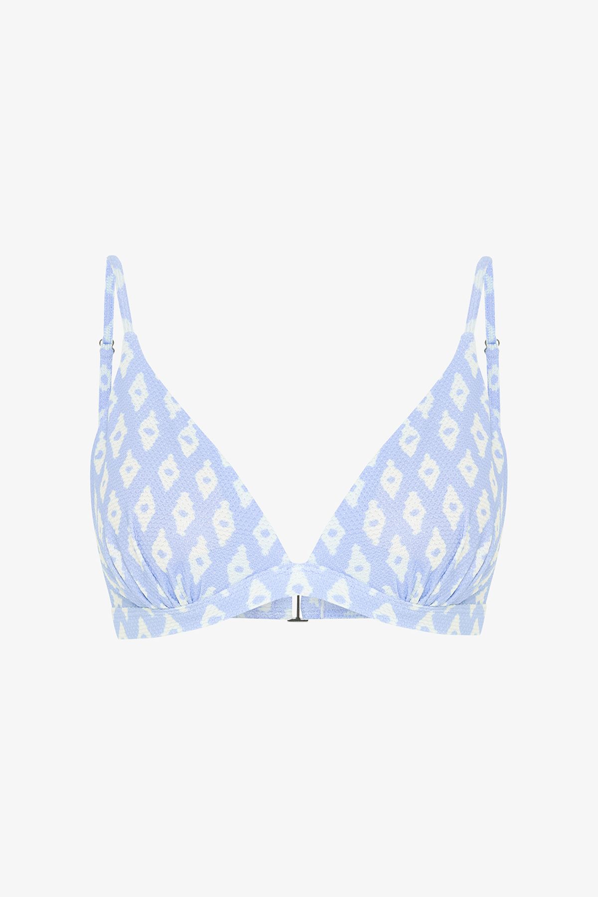 Penti-Geometric Patterned Shiny Triangle Bikini Top 5