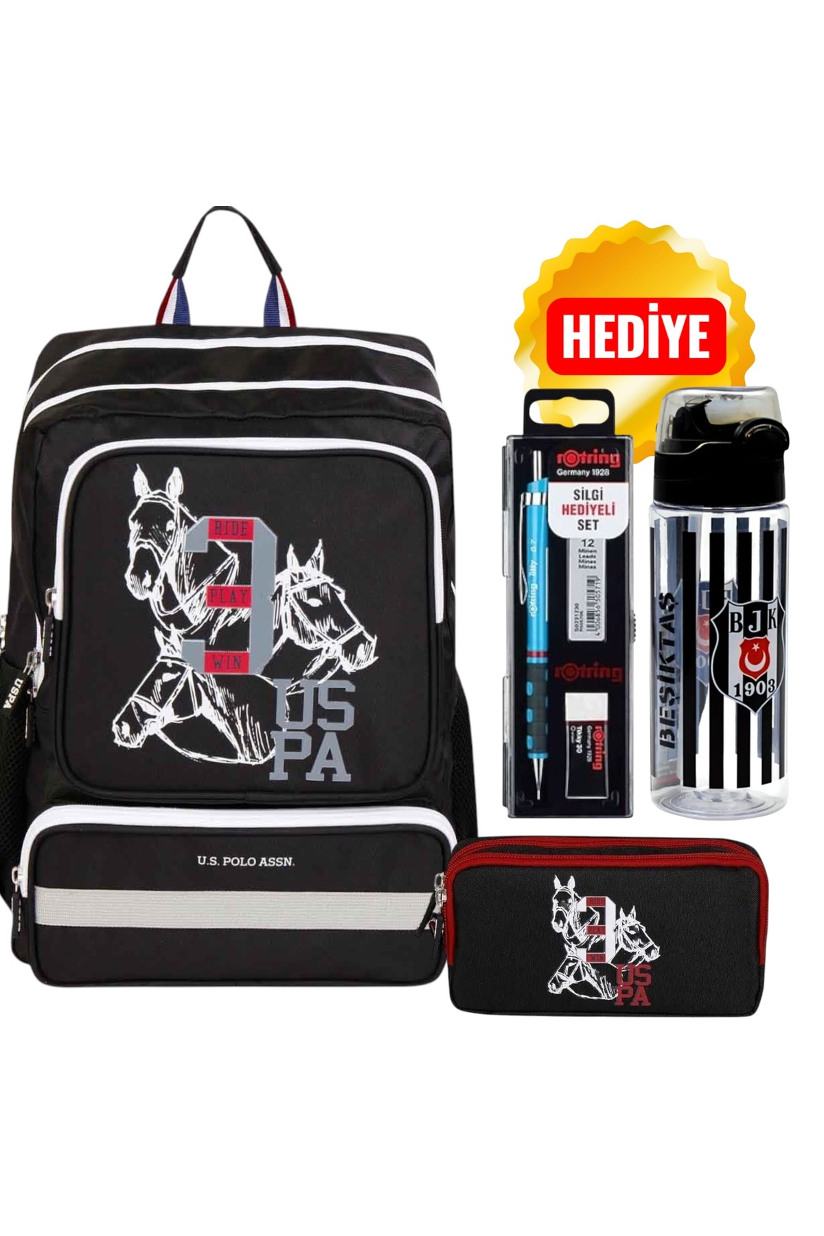 یو اس پولو کوله پشتی مدرسه ای یو اس پولو، جا مدادی