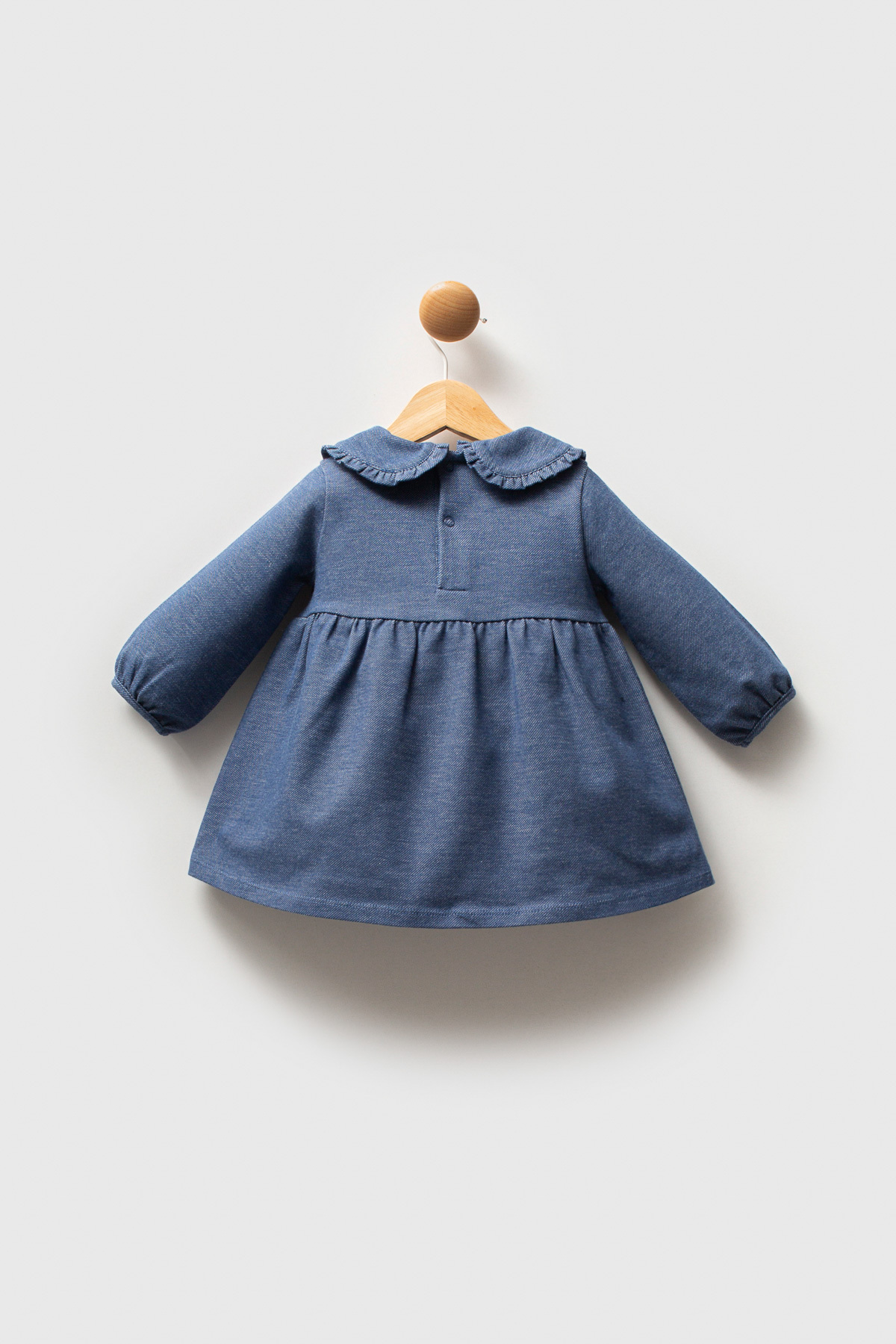 U.S. Polo Assn. Lisanslı Kız Bebek Denim Bebe Yaka Elbise fotoğrafı 5 (önizleme)