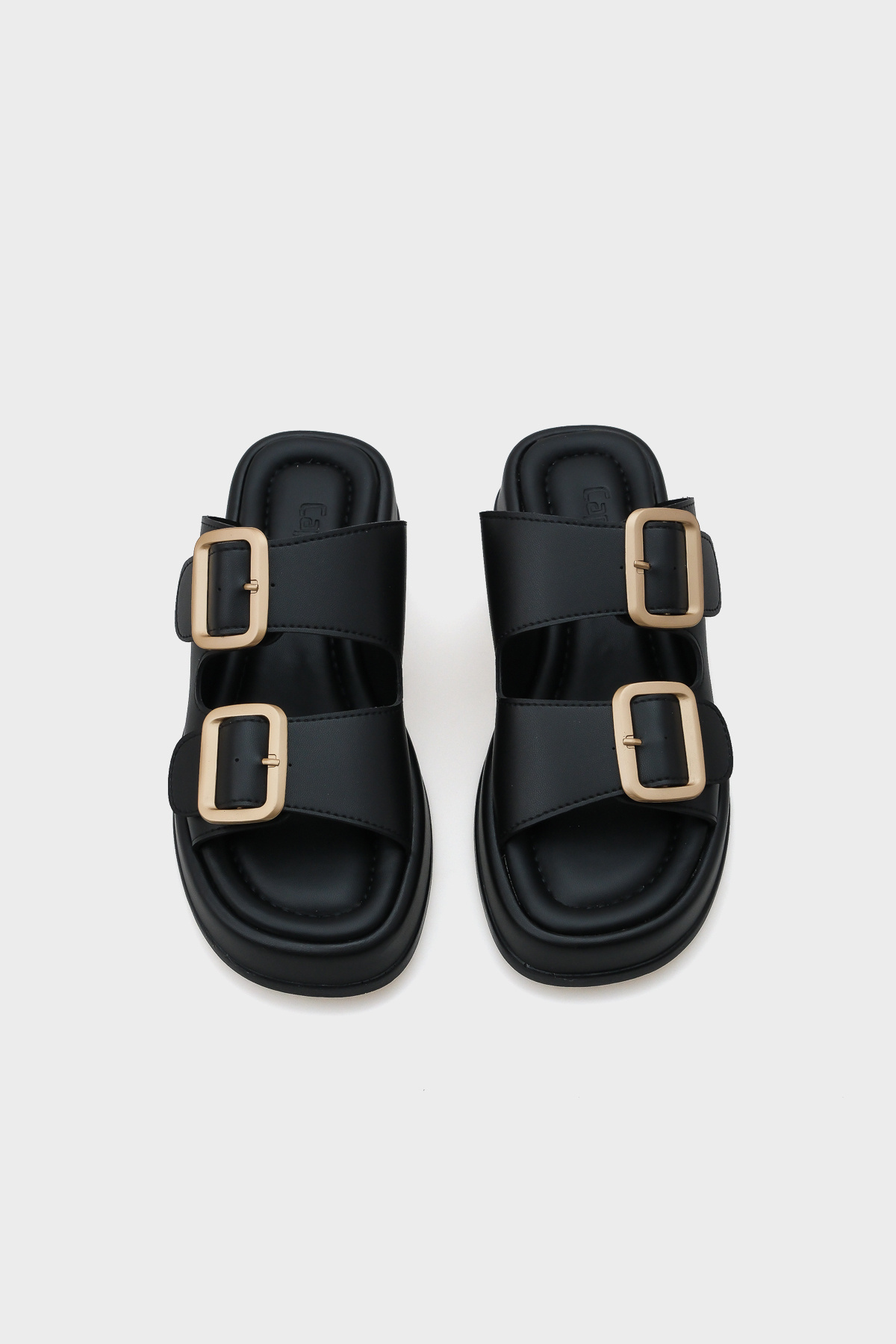 Capone Outfitters-Marge Wedge Heeled dupla szalagos csatos női papucs 5