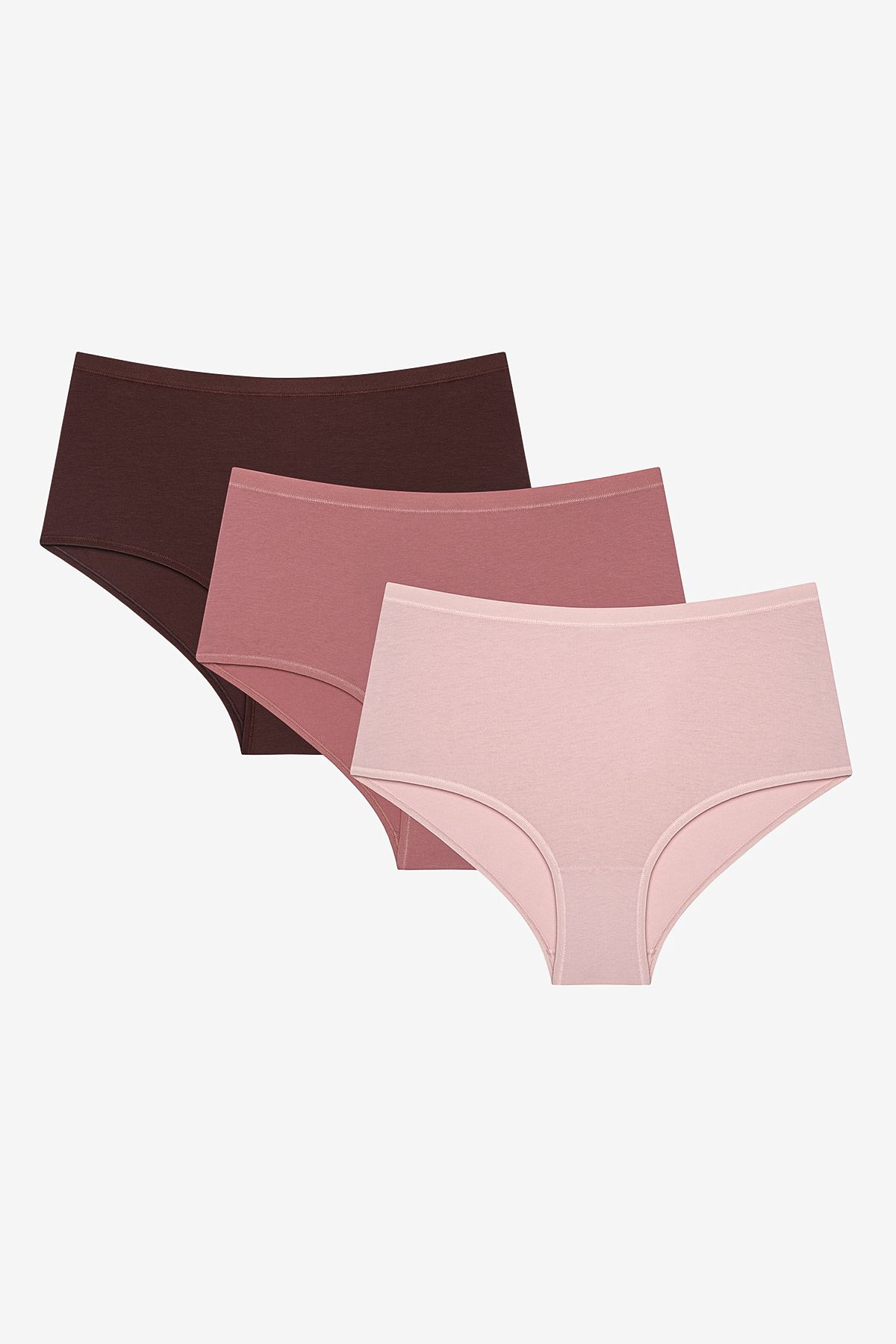 Penti-Majtki typu slip w odcieniach ziemi, 3-częściowe, wielokolorowe, z wysokim stanem 1