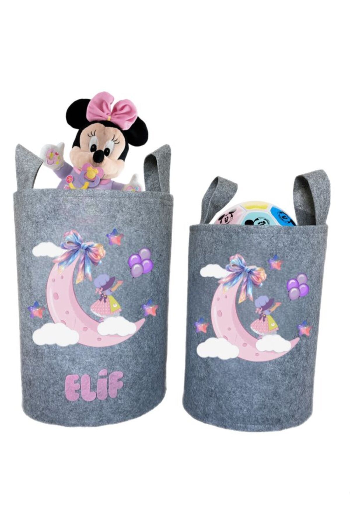 Bebekoda Kişiye Özel İsimli Keçe Sepet – Oyuncak & Çamaşır için