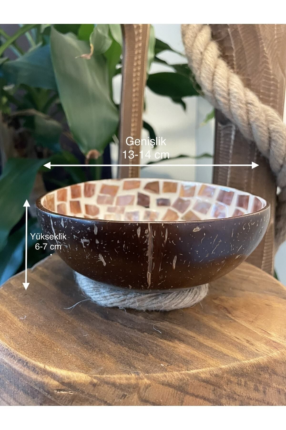 Coconut Products-Elephant Design Mother of Pearl Coating - Coconut Bowl and Snack Bowl Straw Mat 3