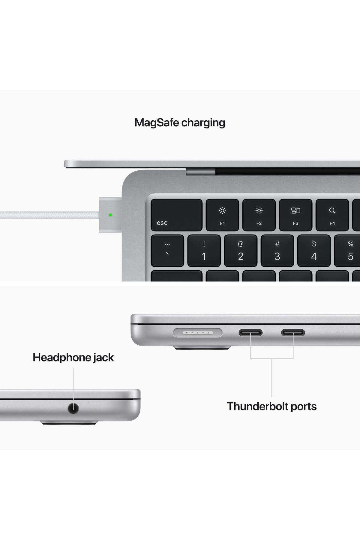 Apple-13-inch MacBook Air: M2 chip with 8‑core CPU and 8‑core GPU, 256GB SSD - Silver 7