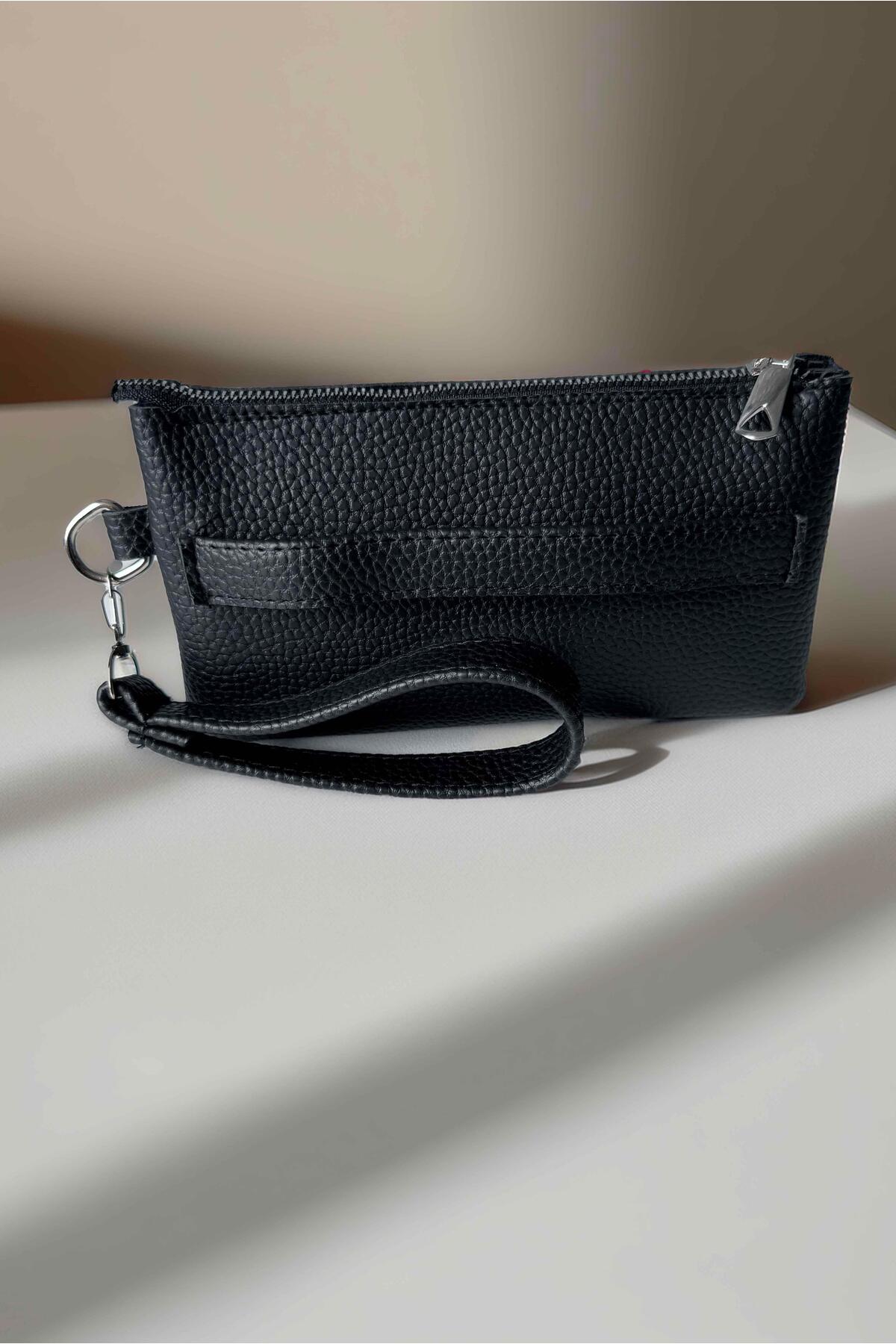 Valiberta  Saul Çift Kulplu 3 Bölmeli Deri Görünümlü Erkek El Çantası - Siyah - Görsel 5