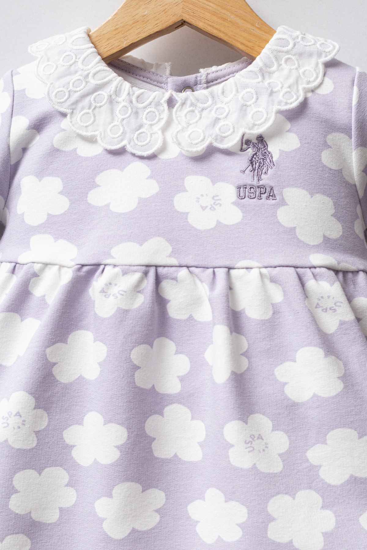 U.S. Polo Assn. Lisanslı Kız Bebek Çiçek Desenli Elbise fotoğrafı 2 (önizleme)