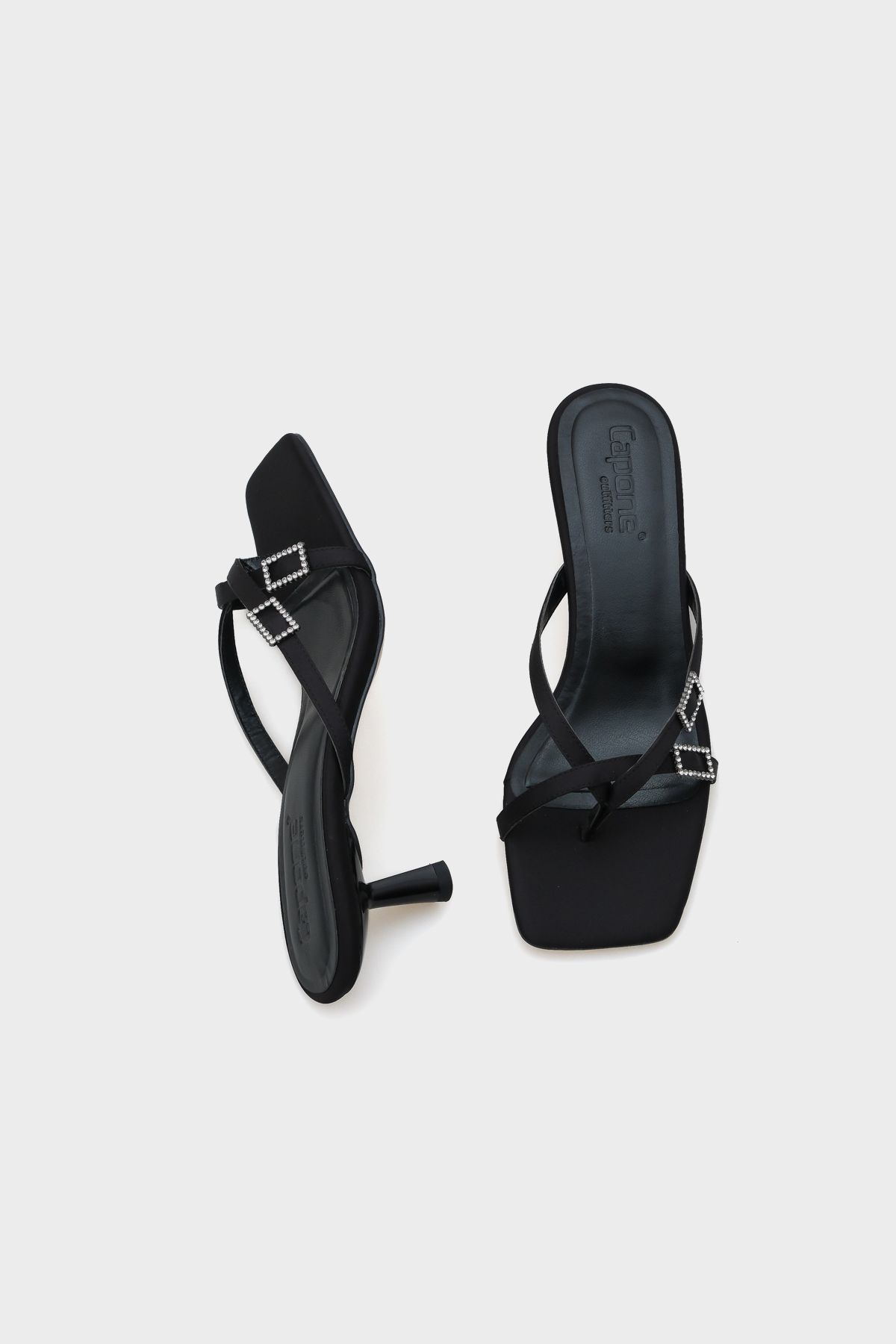 Capone Outfitters-Papuci de damă din satin cu toc mediu cu vârf tocit Milena 3
