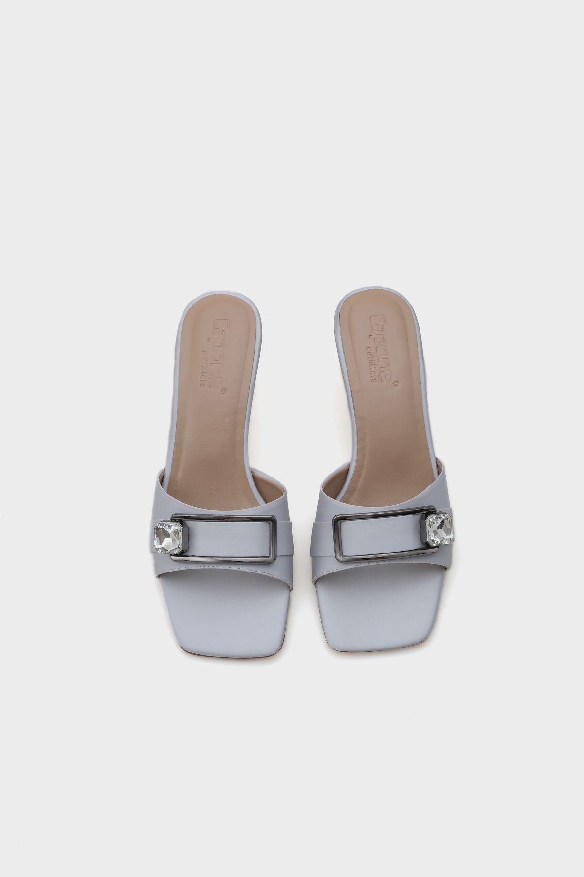 Capone Outfitters-شبشب نسائي من Mina بمقدمة حادة وكعب متوسط ​​وحزام واحد 5