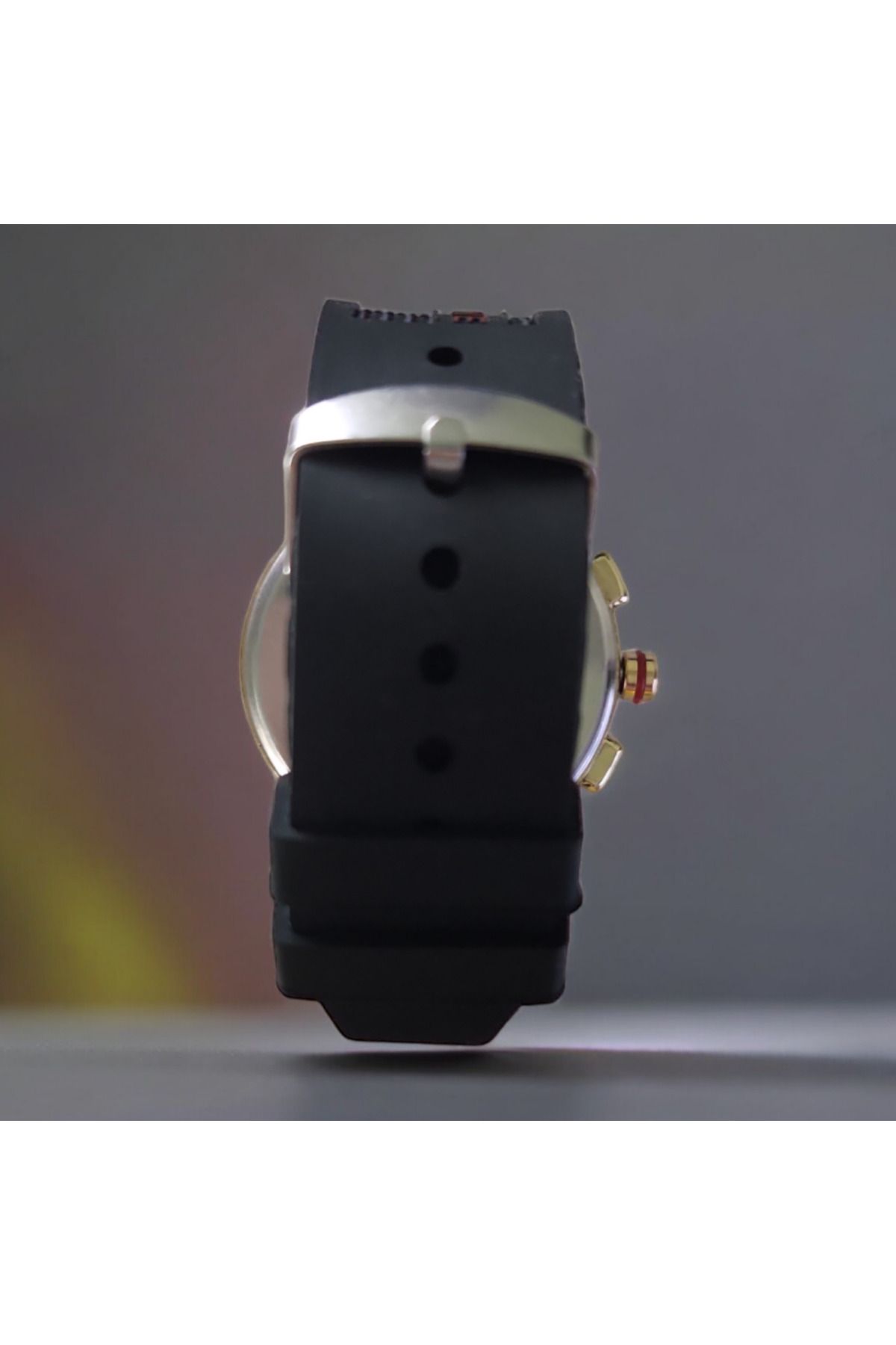 OEM-Ceas bărbătesc, ecran reflectorizant negru-albastru, afișaj analogic, mecanism cuarț, curea din silicon 2