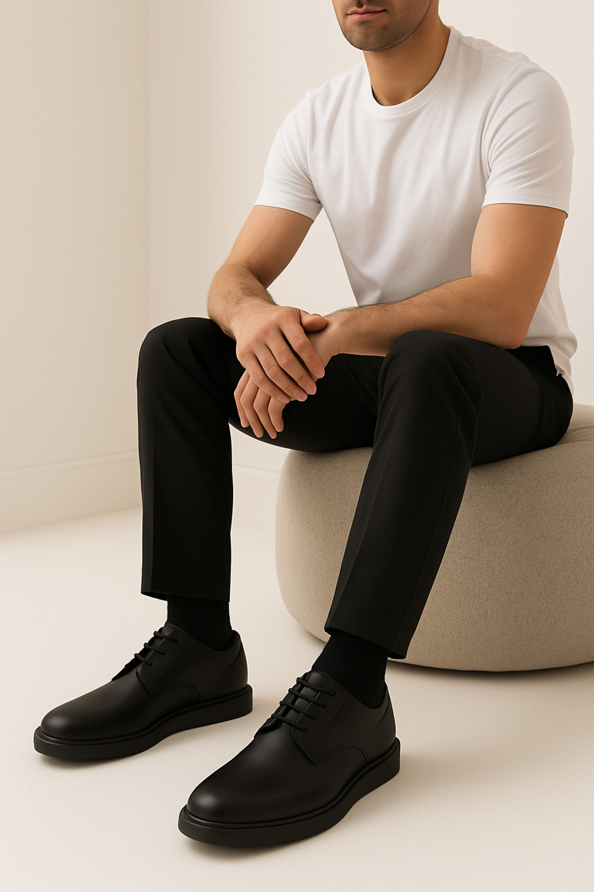 گرویش کفش کلاسیک روزانه GR0314 چرم اصل ضخیم با زیره پلی