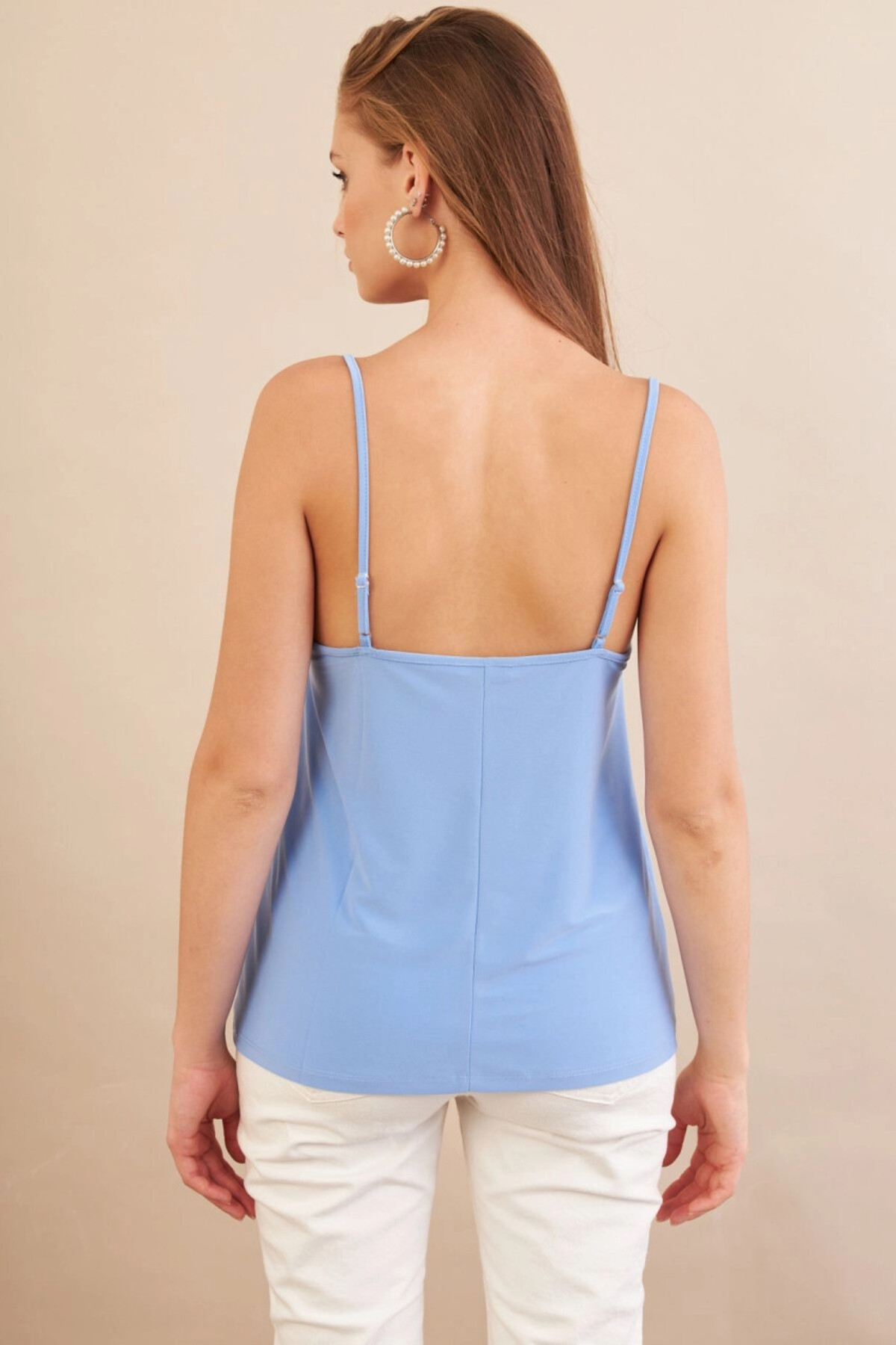 Cool & Sexy Women's Baby Blue Patterned Lace Undershirt Lpp50081