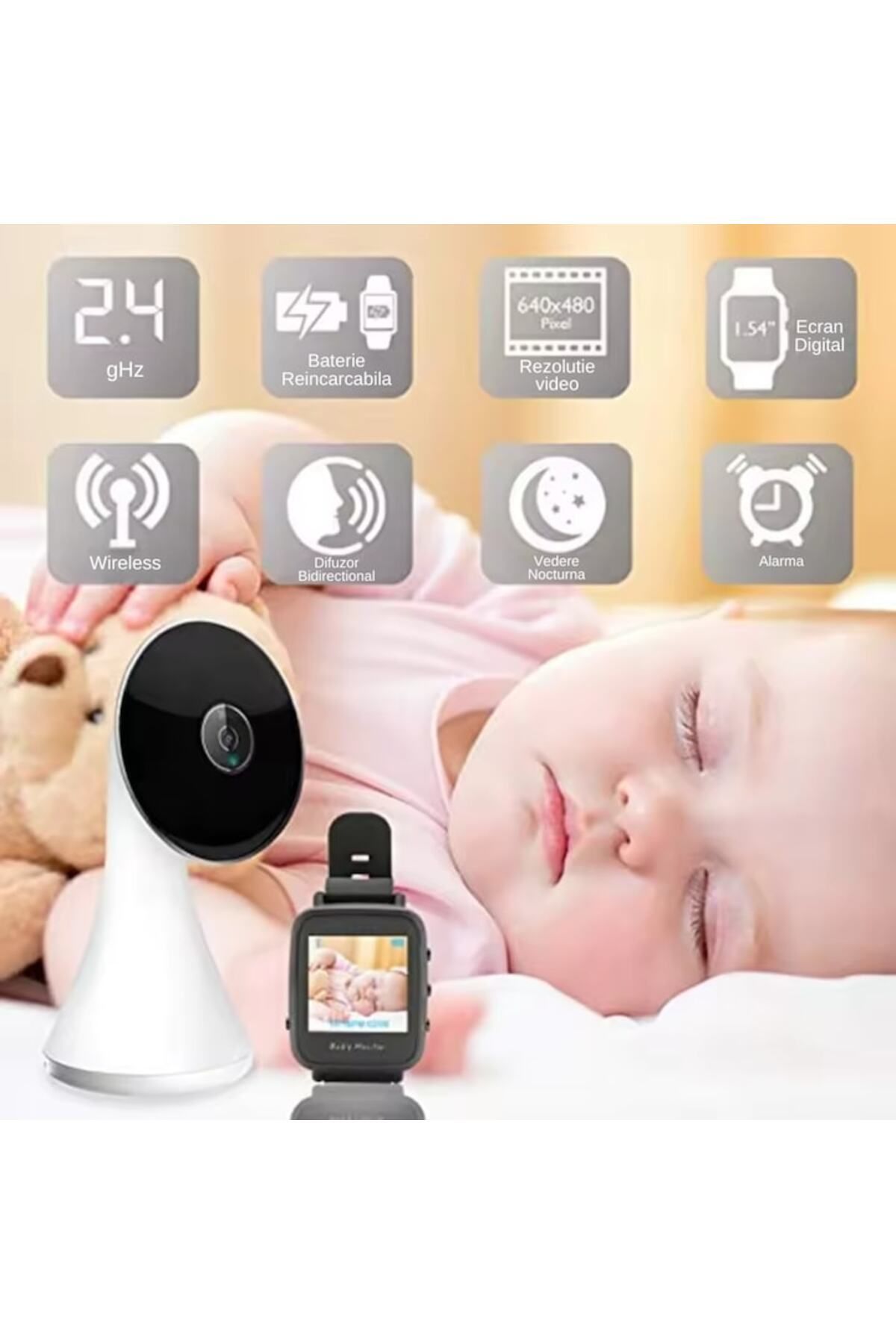 MILARIS-Wireless Baby Monitor With Smartwatch, MILARIS®, Ability to Talk to Baby, Built-in Microphone 7