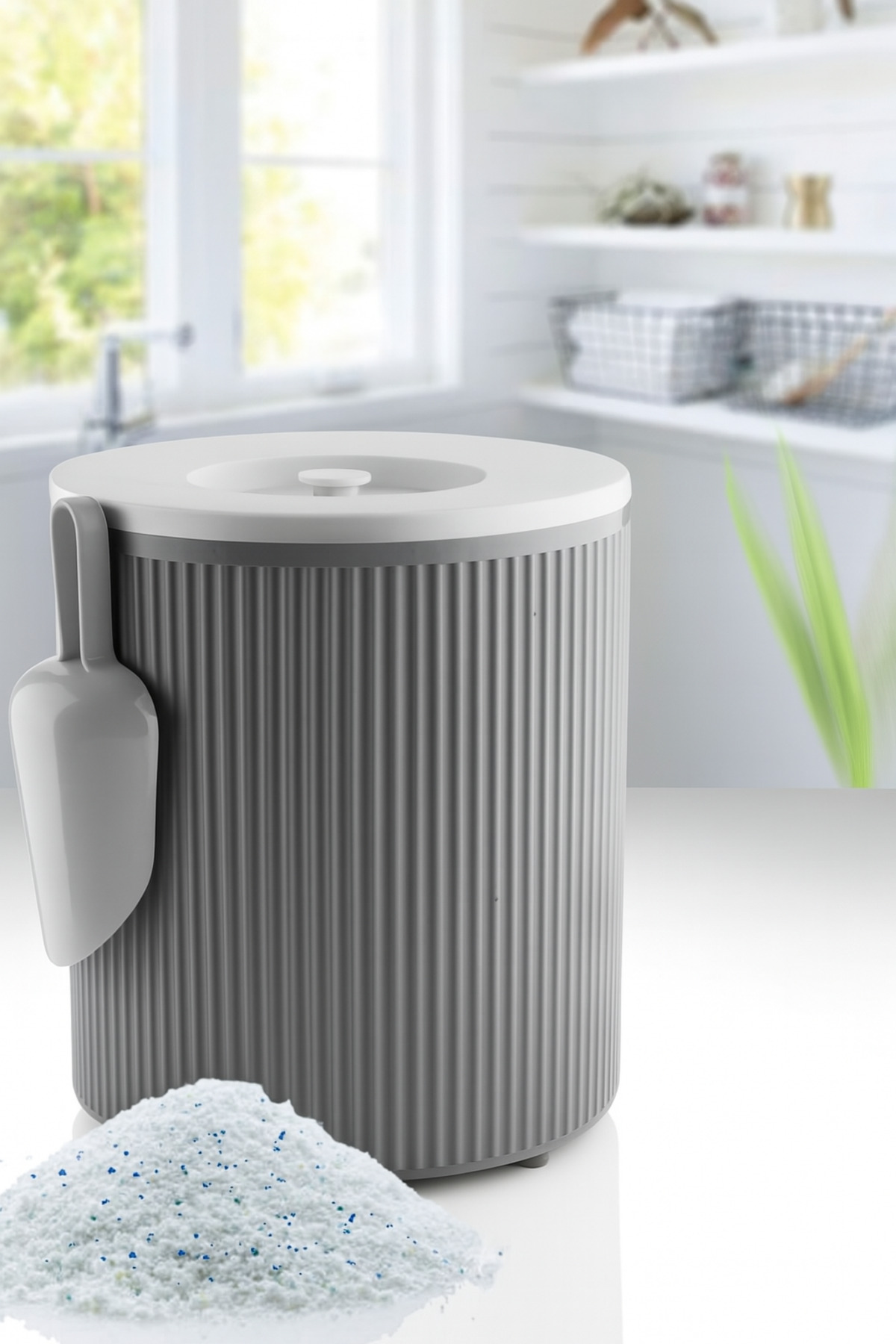GLUS-Powder and Tablet Detergent Storage Box Detergent Storage Container 5.15 Lt with Shovel Gift 1