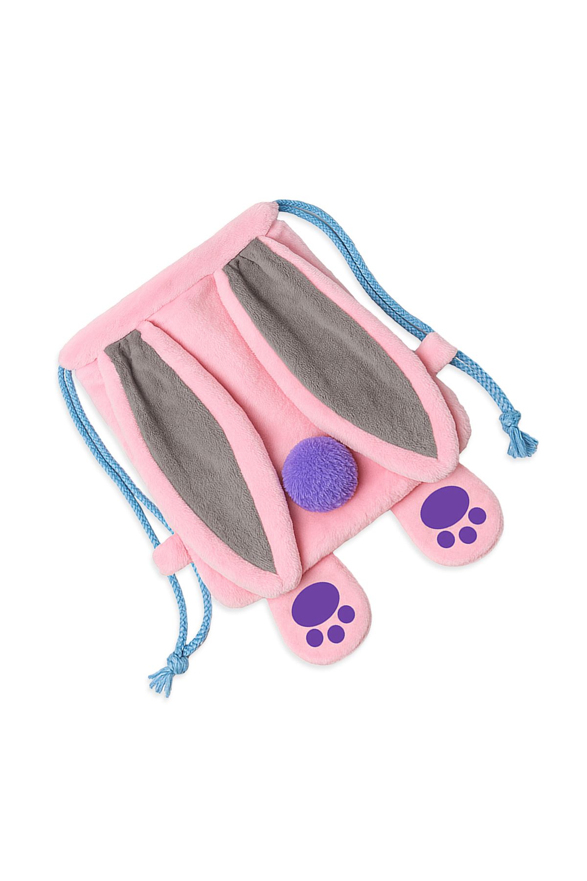Özgüner Oyuncak-Pabtex Rabbit Ear Backpack – Plush Fabric, Colorful Rope Detailed Model 3