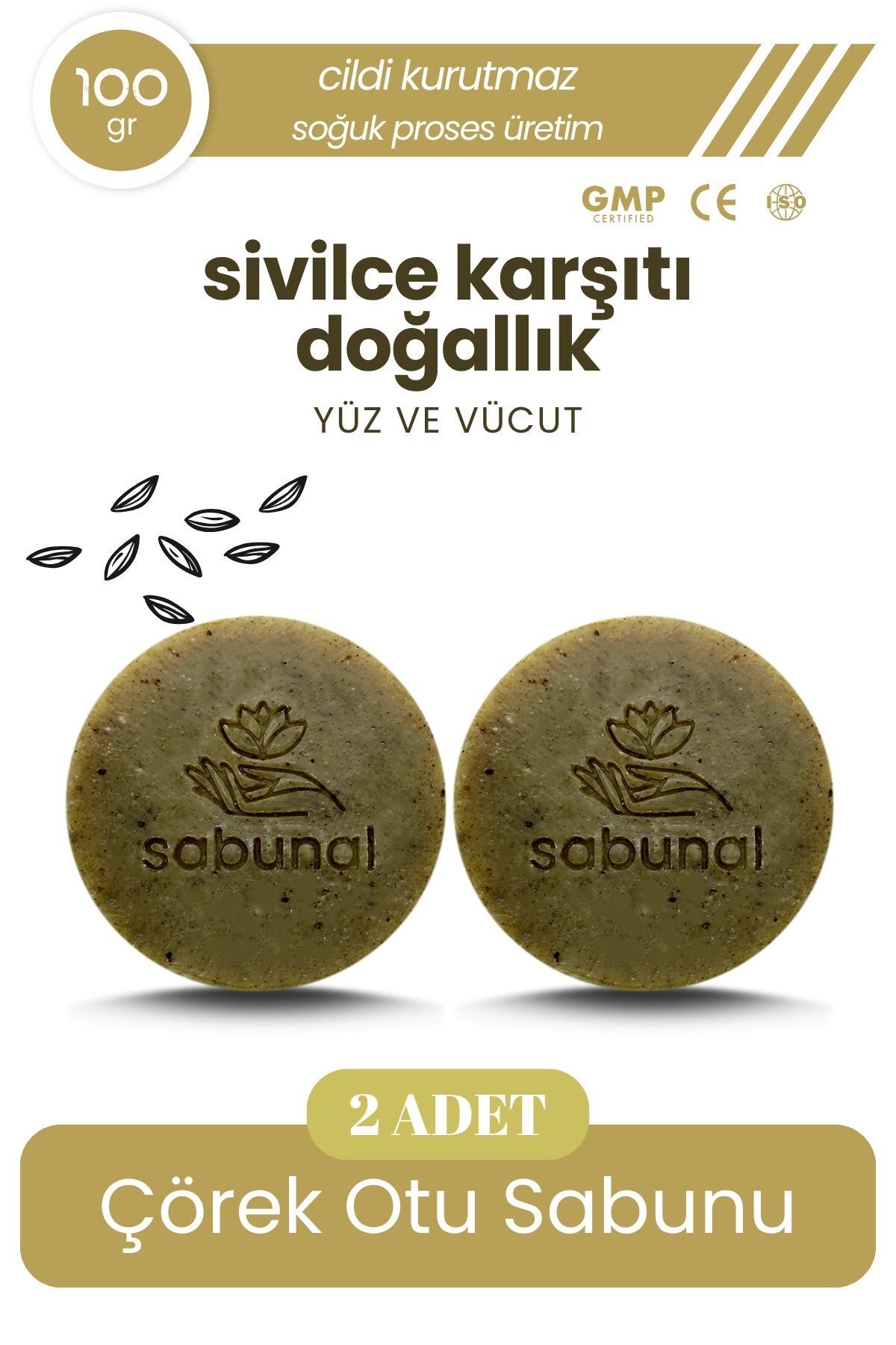 sabunal-Black Cumin Soap 2 Pieces - Natural, Refreshing and Anti-Acne Soap 1