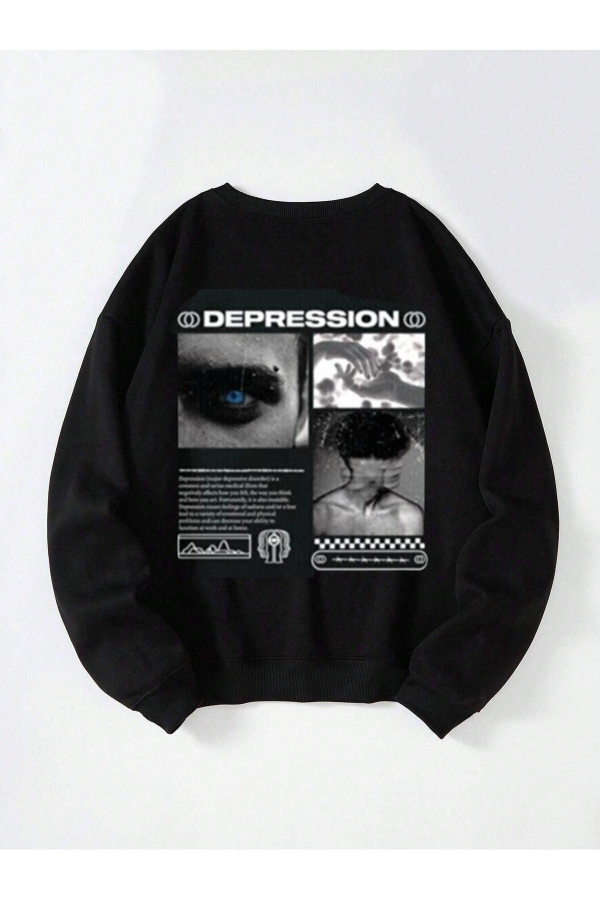 Depression Printed Oversized Sweatshirt