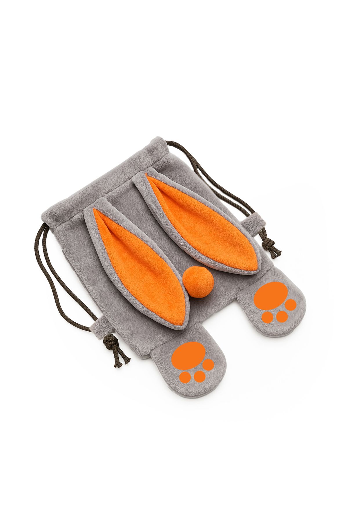 Özgüner Oyuncak-Pabtex Rabbit Ear Backpack – Plush Fabric, Colorful Rope Detailed Model 3