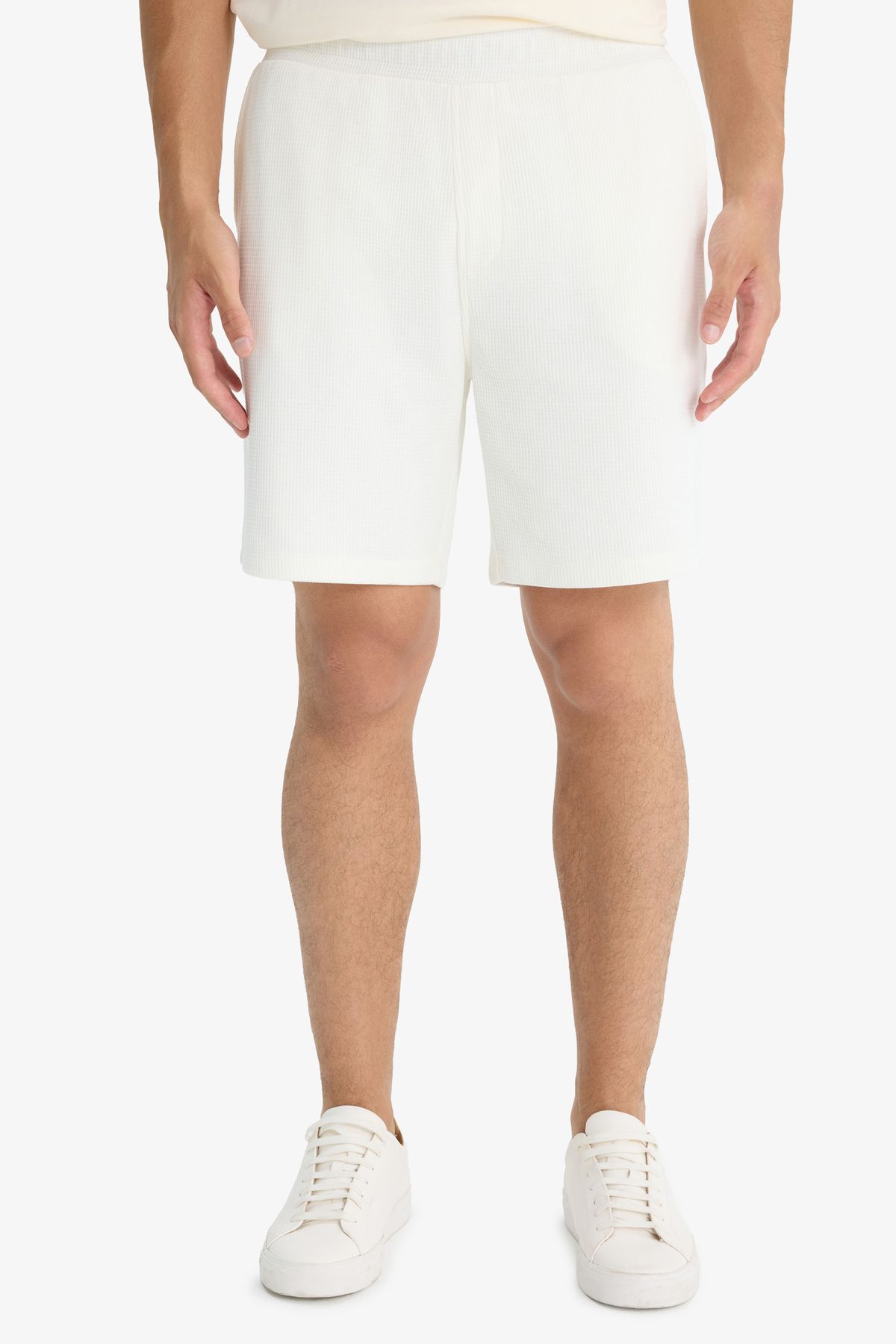 DeFacto-Regular Fit Textured Waffle Shorts E2591Ax25Sm 4