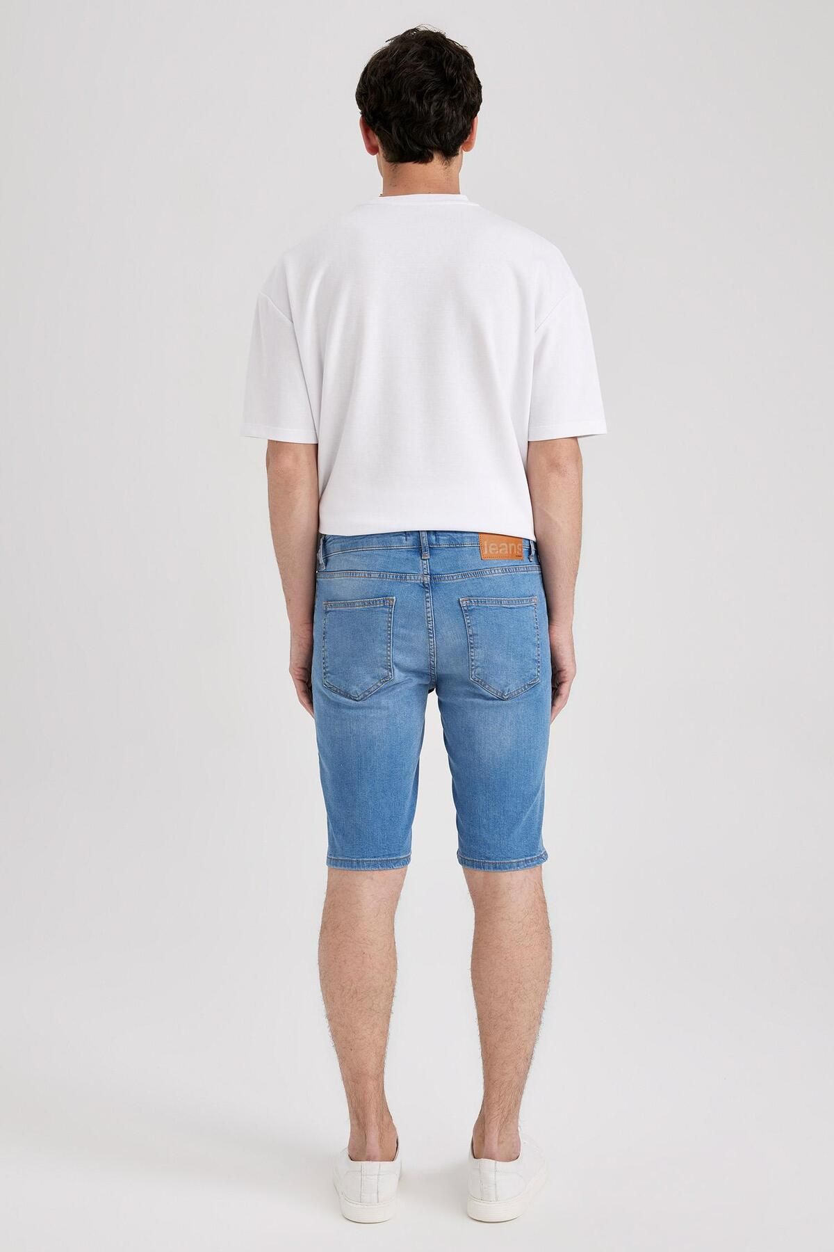 DeFacto-Skinny Fit Jean Bermuda Σορτς A4803AX24SM 8