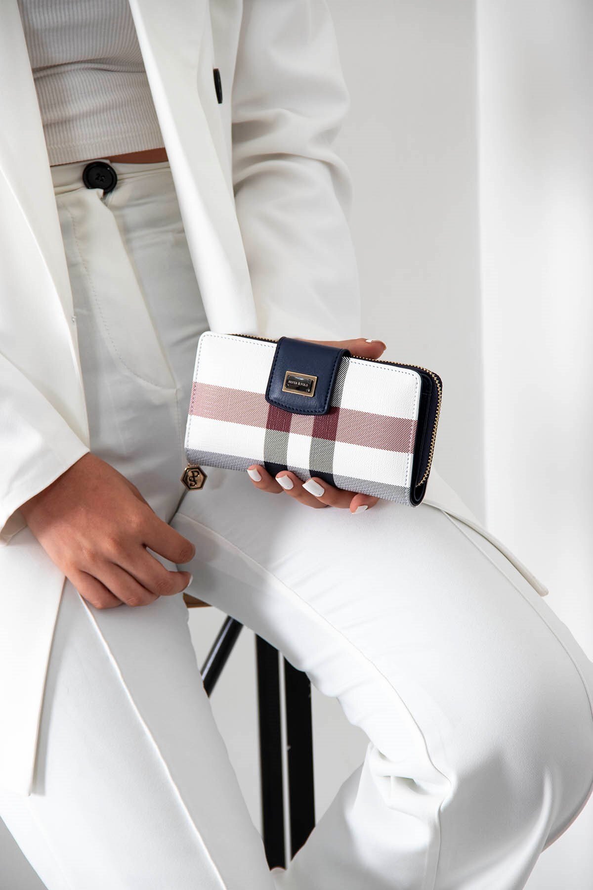 White-Navy SP928 Women's Wallet & Card Holder
