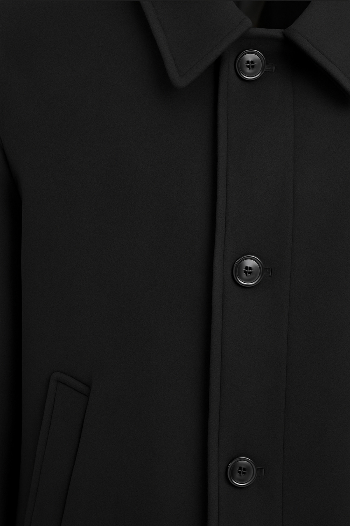 BYBEYEMS GİYİM  Siyah Erkek Klasik Kışlık Kaşmir Kaban - Görsel 5