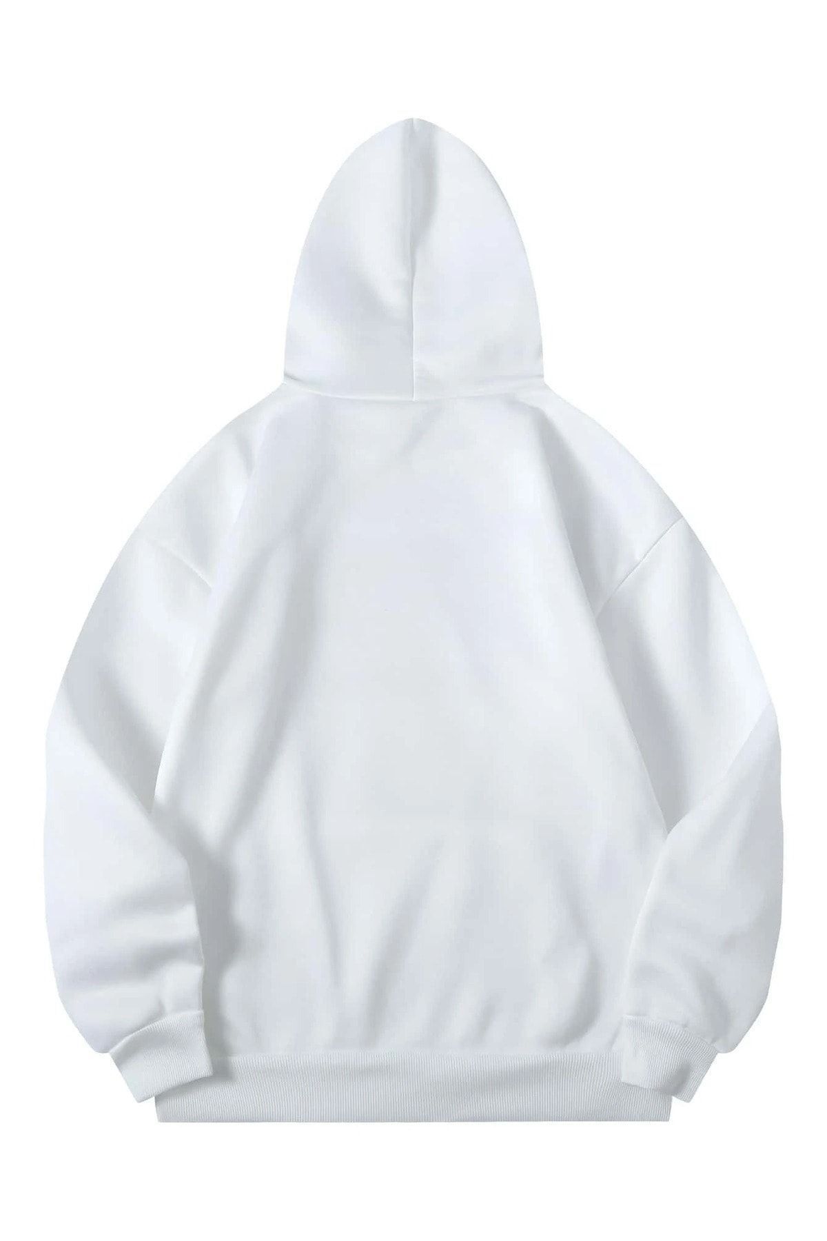 DUBU BUTİK-Calif Ornia 1776 Sweatshirt - White Printed Oversize Hoodie 2