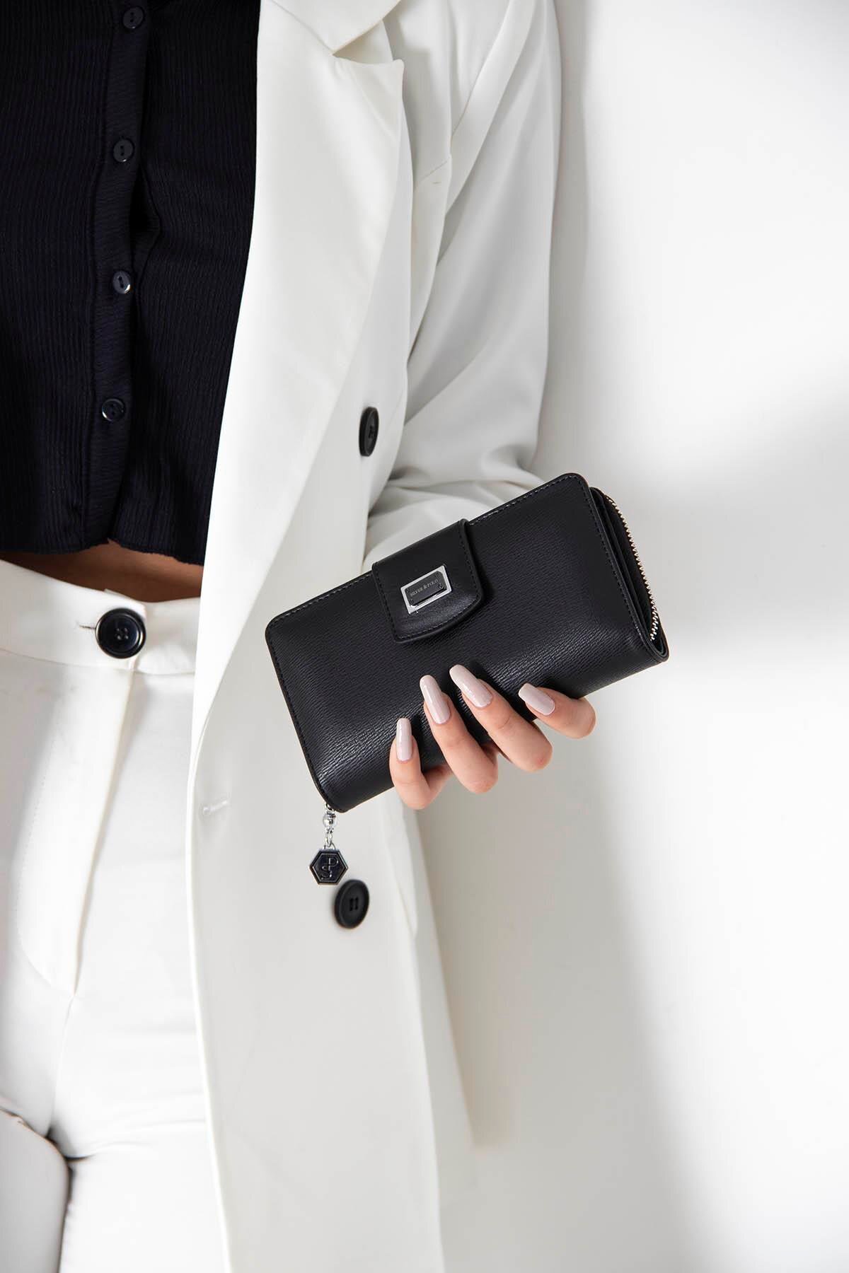 Black-Black SP928 Women's Wallet & Card Holder