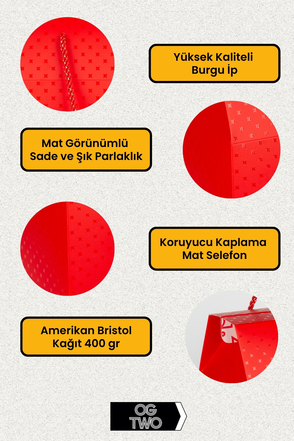 OGTWO Premium Konsept Tasarım Hediye Kutusu Çanta Boş Karton Hediye Paketi Hediyelik Kırmızı - 24x14x20cm fotoğrafı 6 (önizleme)